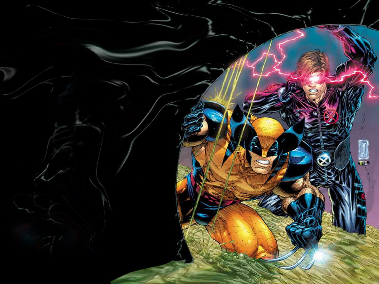 Laden Sie das X Men, Vielfraß, Comics, Zyklop (Marvel Comics)-Bild kostenlos auf Ihren PC-Desktop herunter