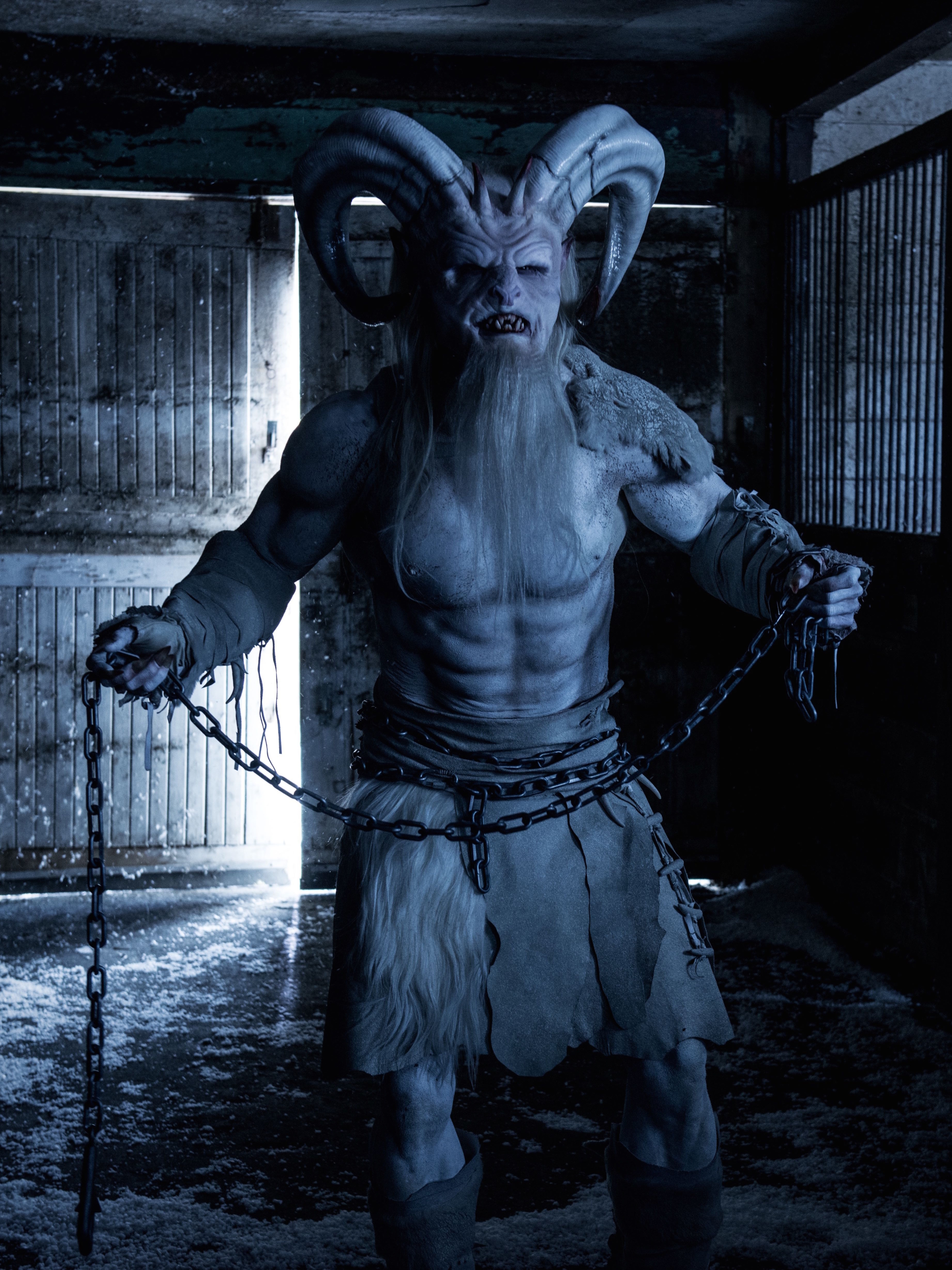 Download mobile wallpaper Creature, Creepy, Monster, Horns, Movie, Horror, A Christmas Horror Story for free.