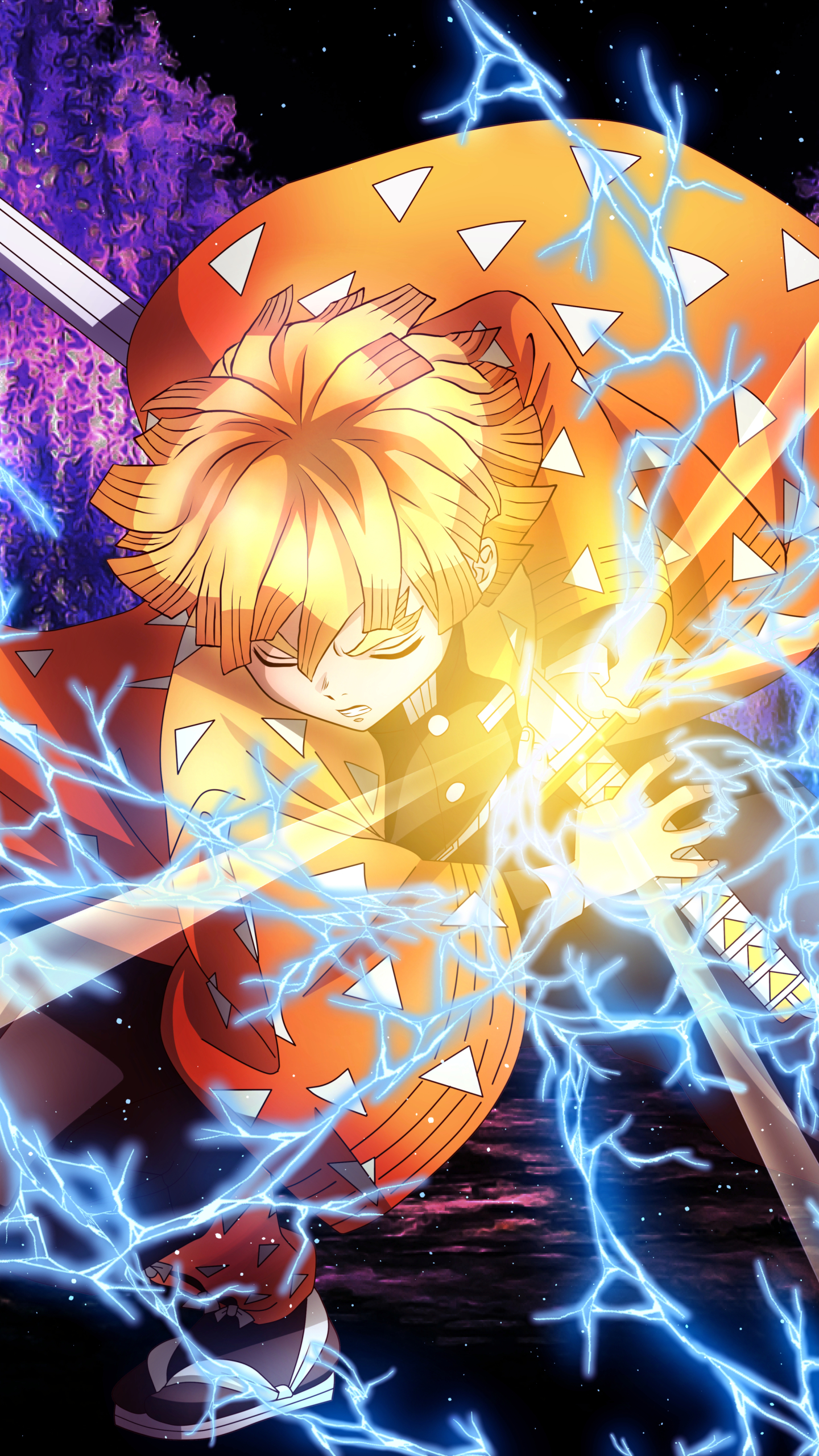 Handy-Wallpaper Animes, Demon Slayer, Zenitsu Agatsuma kostenlos herunterladen.