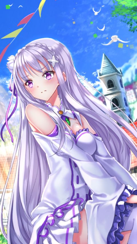 Descarga gratuita de fondo de pantalla para móvil de Animado, Emilia (Re:zero), Re:zero Comenzando La Vida En Otro Mundo, Paquete (Re: Cero), Subaru Natsuki.