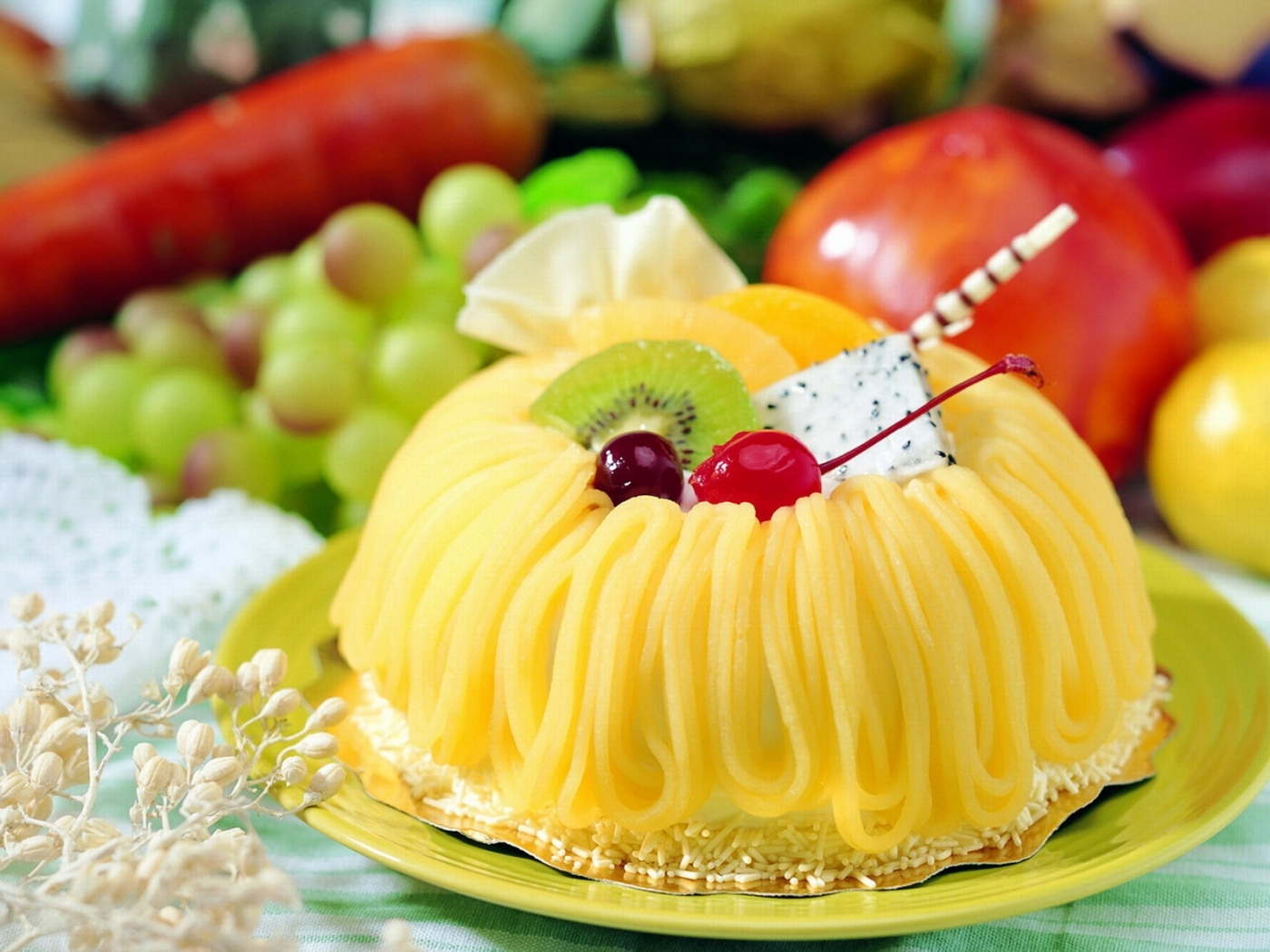 dessert, yellow, food HD wallpaper
