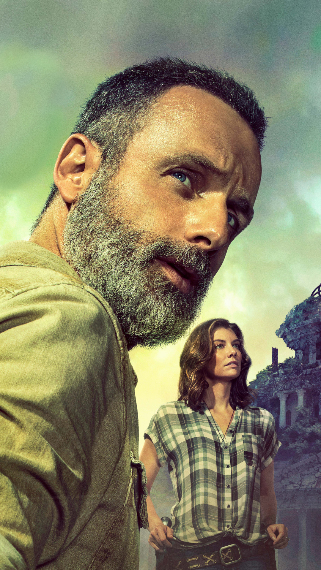 Download mobile wallpaper Andrew Lincoln, Tv Show, The Walking Dead, Rick Grimes, Lauren Cohan, Maggie Greene for free.