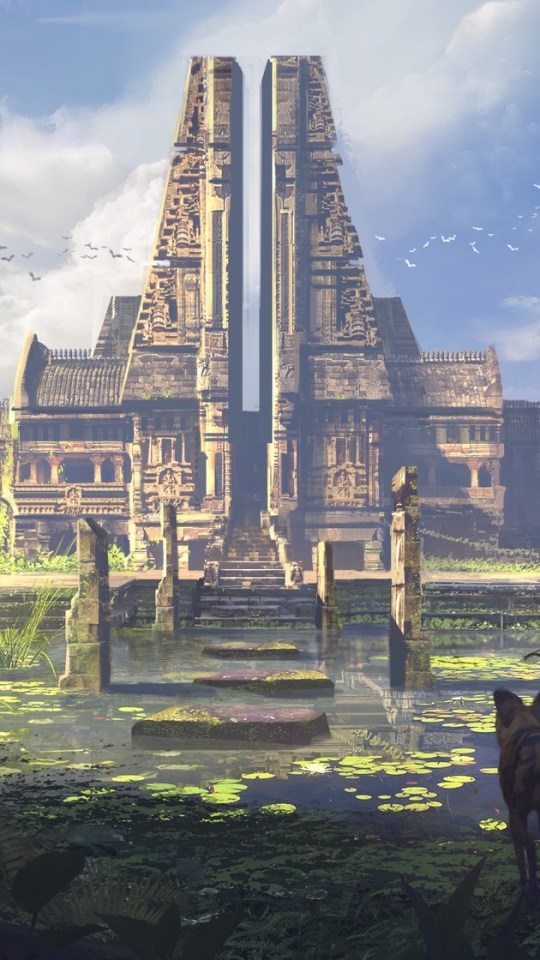 Download mobile wallpaper Fantasy, Building, Temple for free.