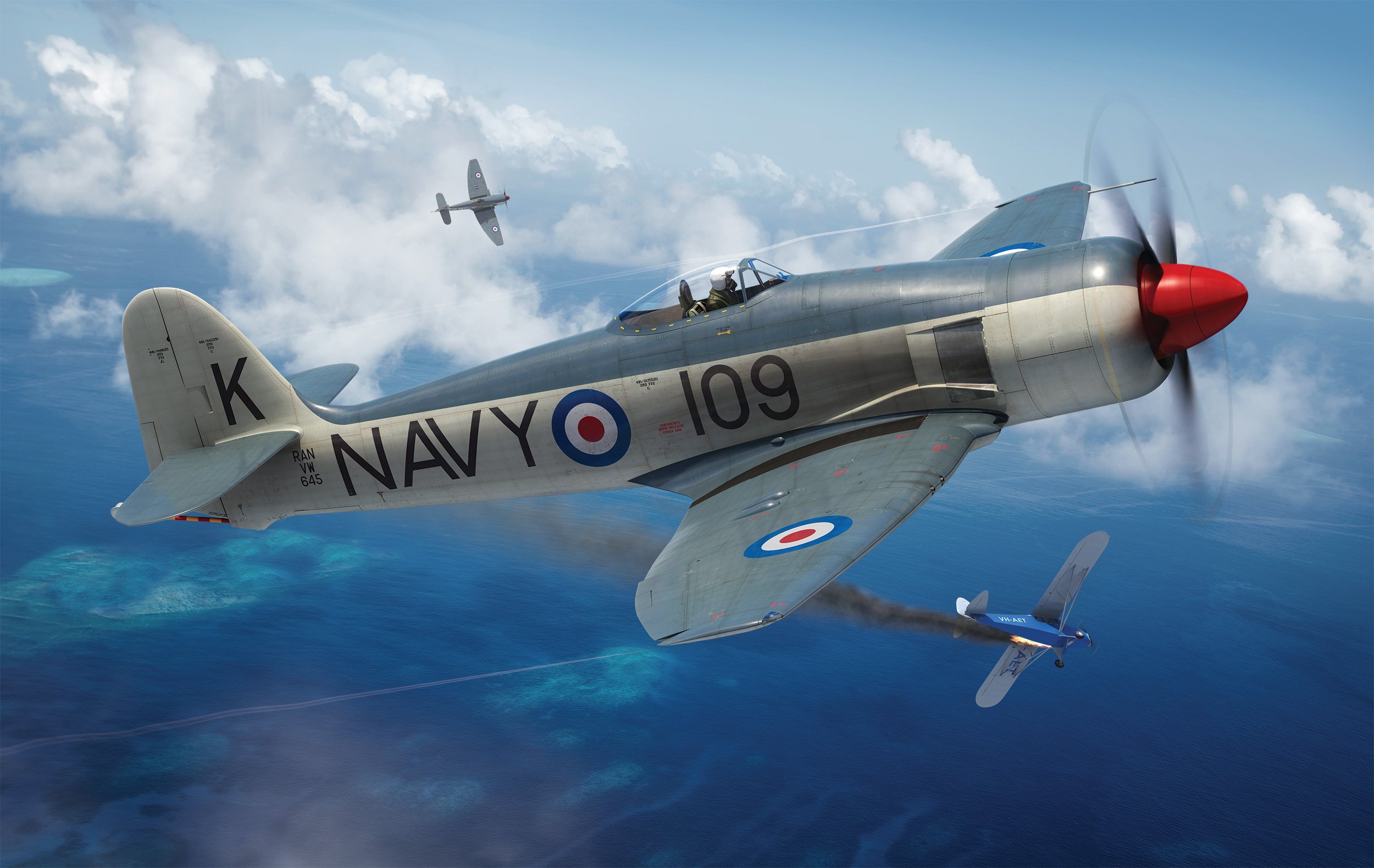 military, hawker sea fury, aircraft, military aircraft