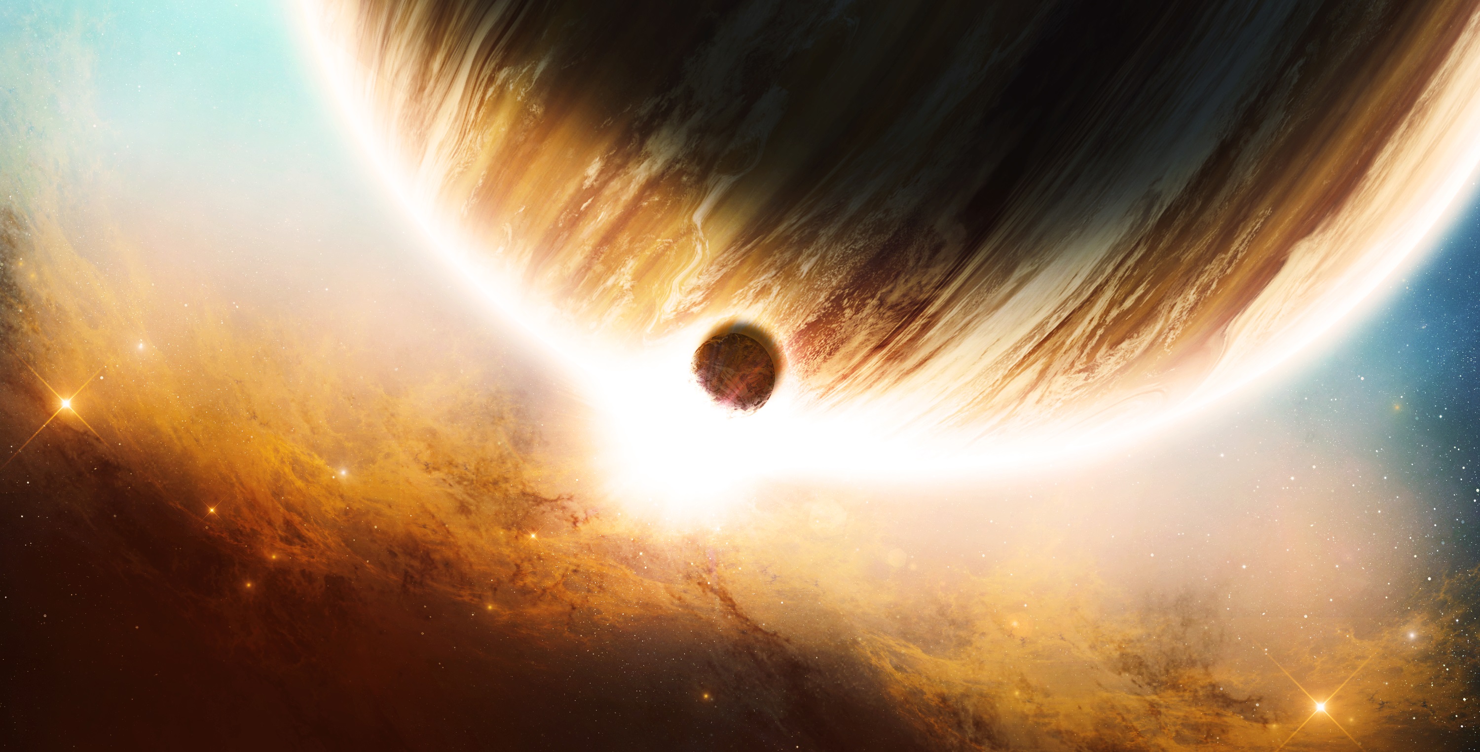 Descarga gratis la imagen Planeta, Ciencia Ficción, Eclipse en el escritorio de tu PC