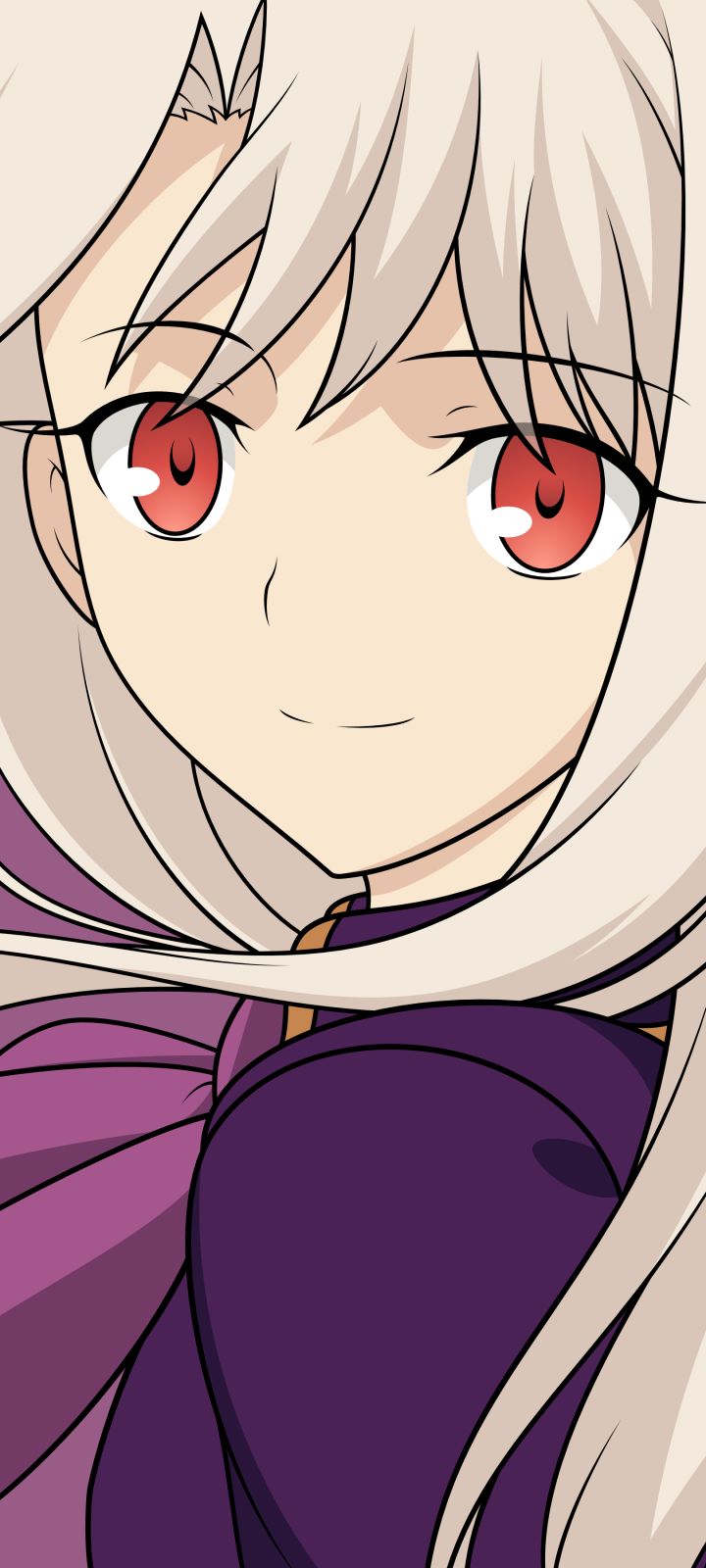 Handy-Wallpaper Rote Augen, Animes, Weißes Haar, Fate/stay Night: Unlimited Blade Works, Illyasviel Von Einzbern, Schicksalsserie kostenlos herunterladen.