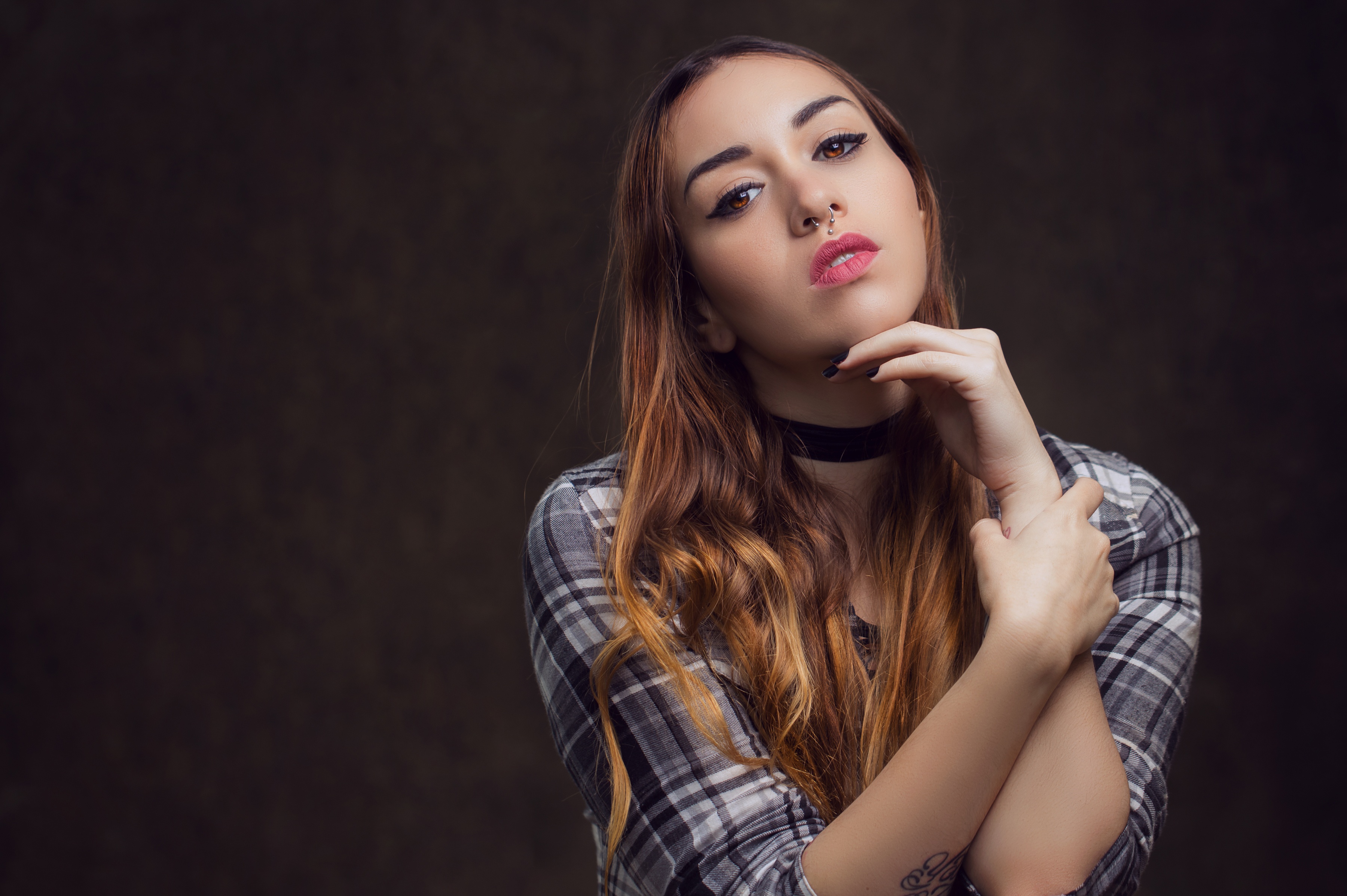 Téléchargez gratuitement l'image Roux, Yeux Marrons, Femmes, Top Model, Rouge À Lèvres sur le bureau de votre PC