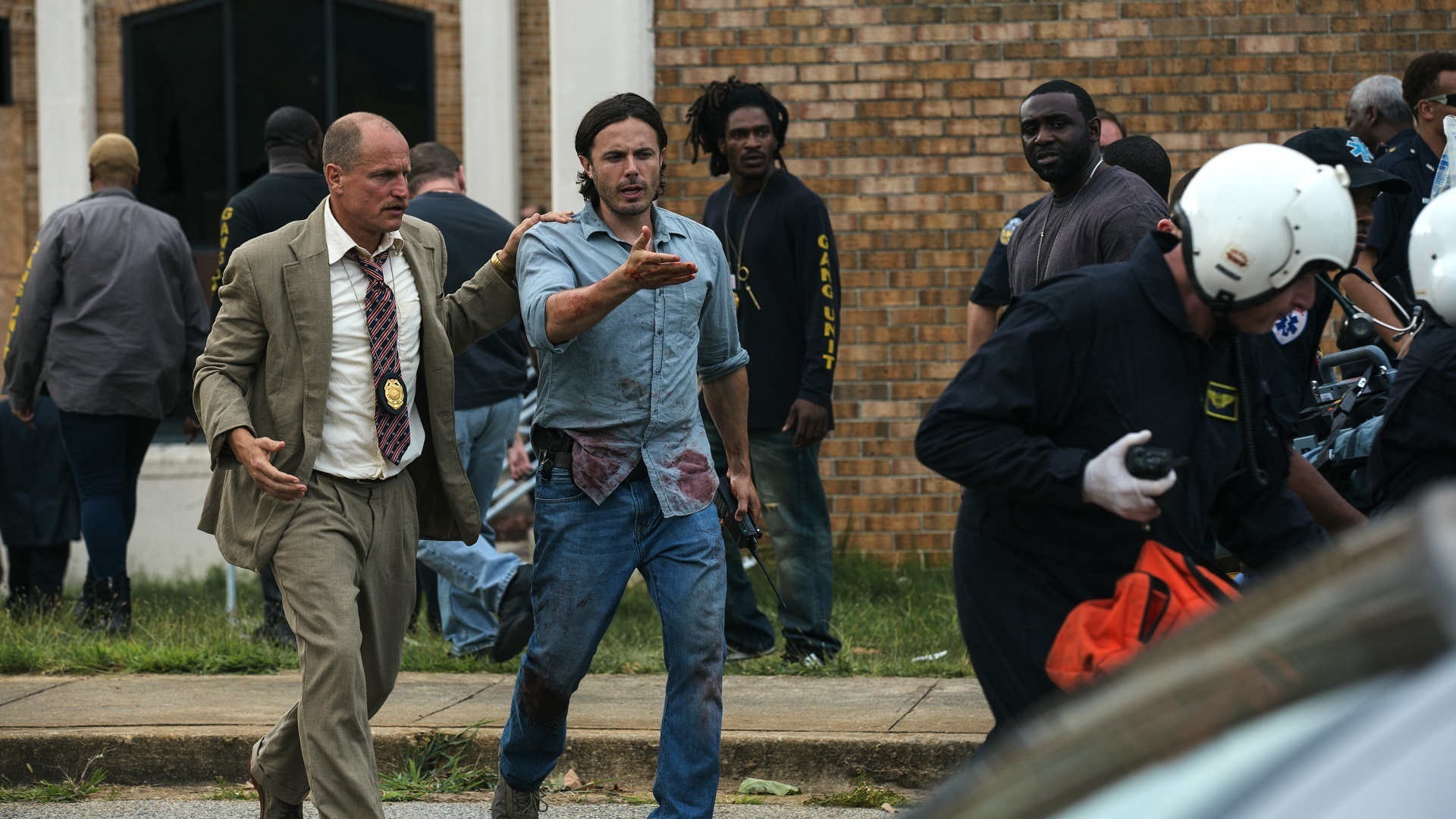 Download mobile wallpaper Movie, Woody Harrelson, Casey Affleck, Triple 9 for free.