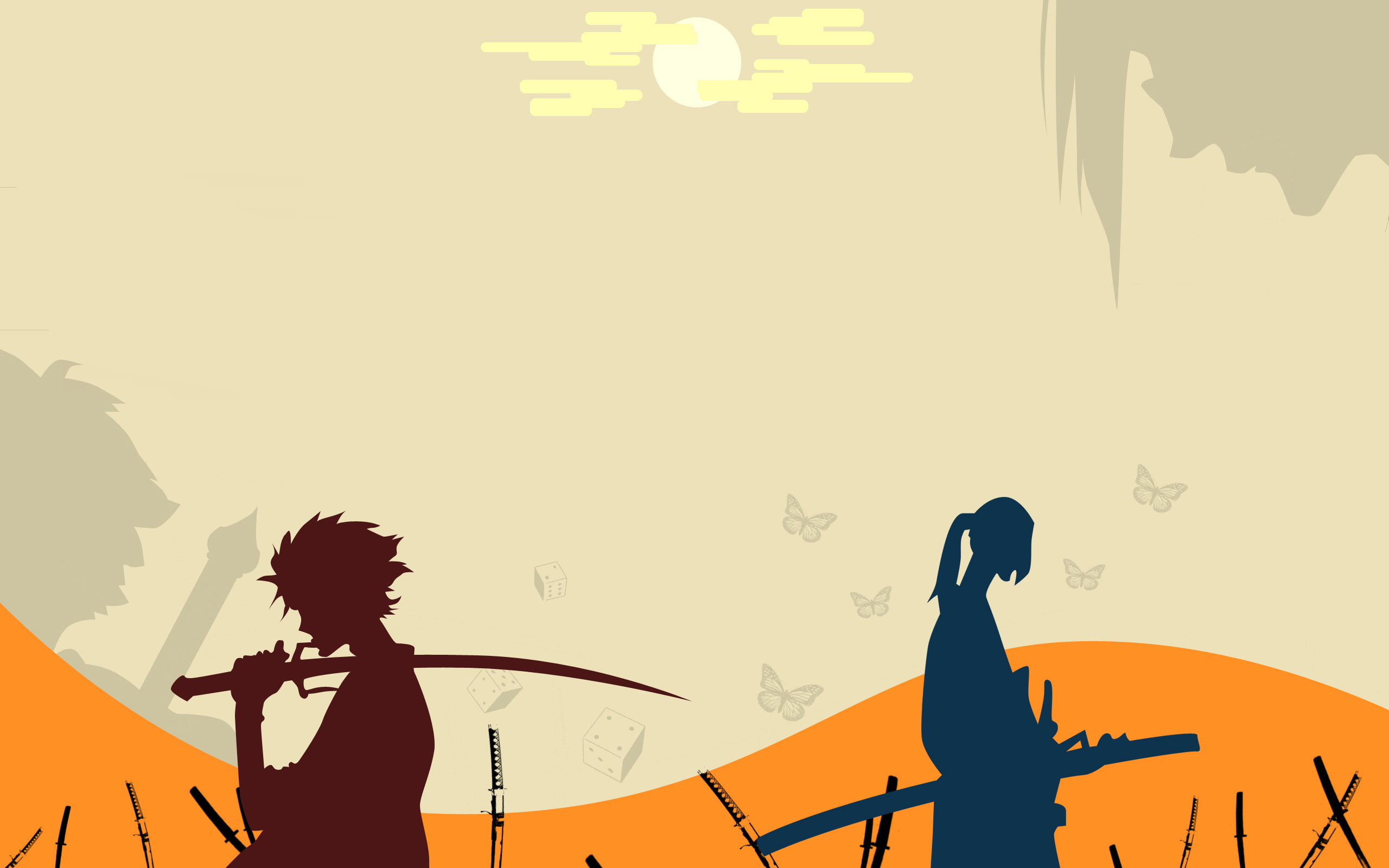 231066 descargar fondo de pantalla animado, samurai champloo, jin (samurái champloo), katana, mugen (samurái champloo), samurái, guerrero: protectores de pantalla e imágenes gratis