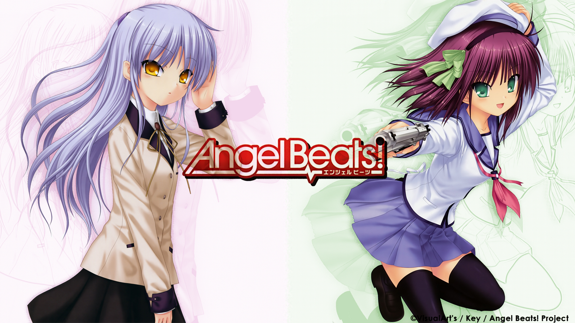 Handy-Wallpaper Animes, Angel Beats!, Juri Nakamura, Kanade Tachibana kostenlos herunterladen.