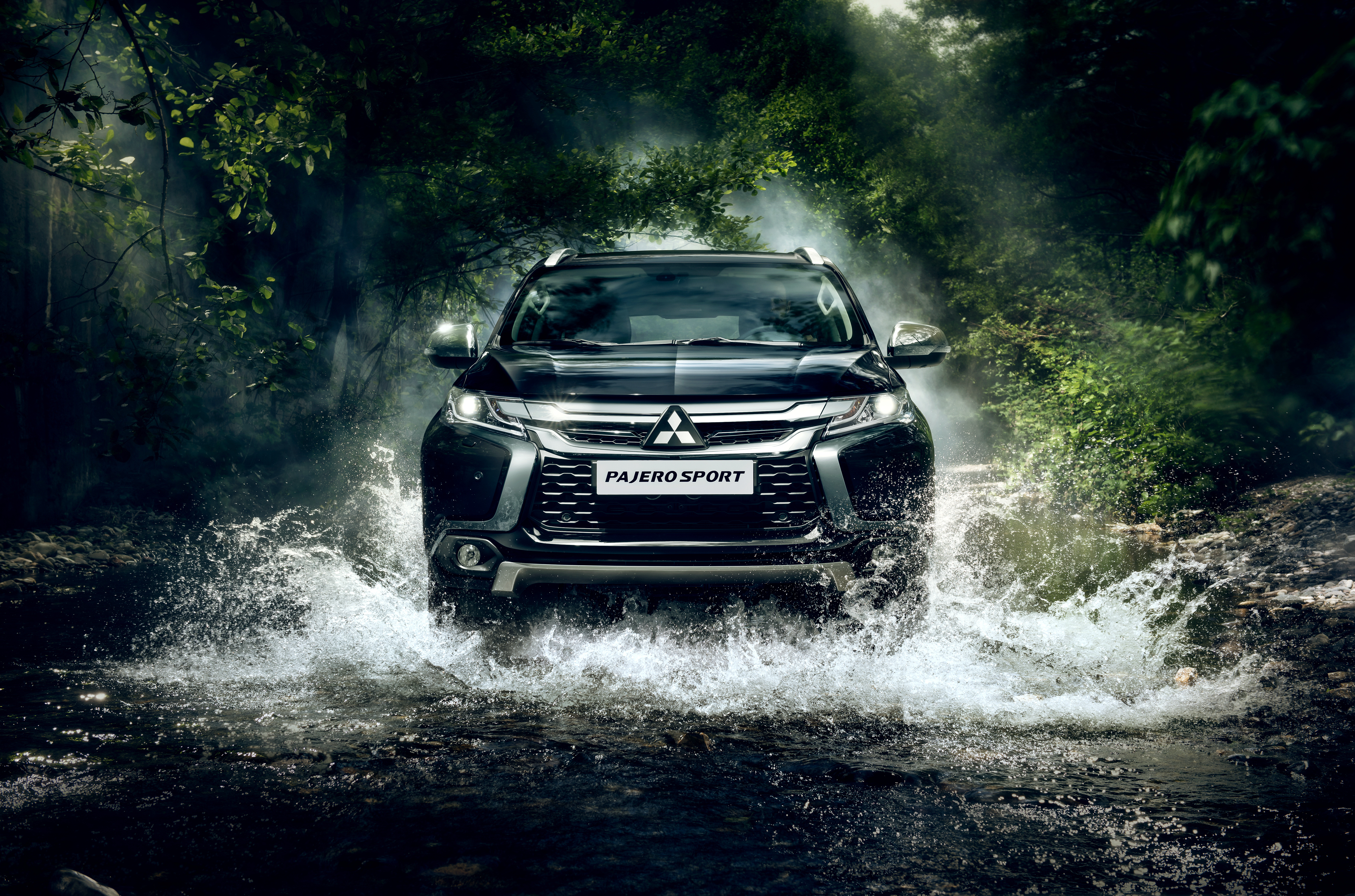 pajero, mitsubishi, front view, cars, rivers lock screen backgrounds