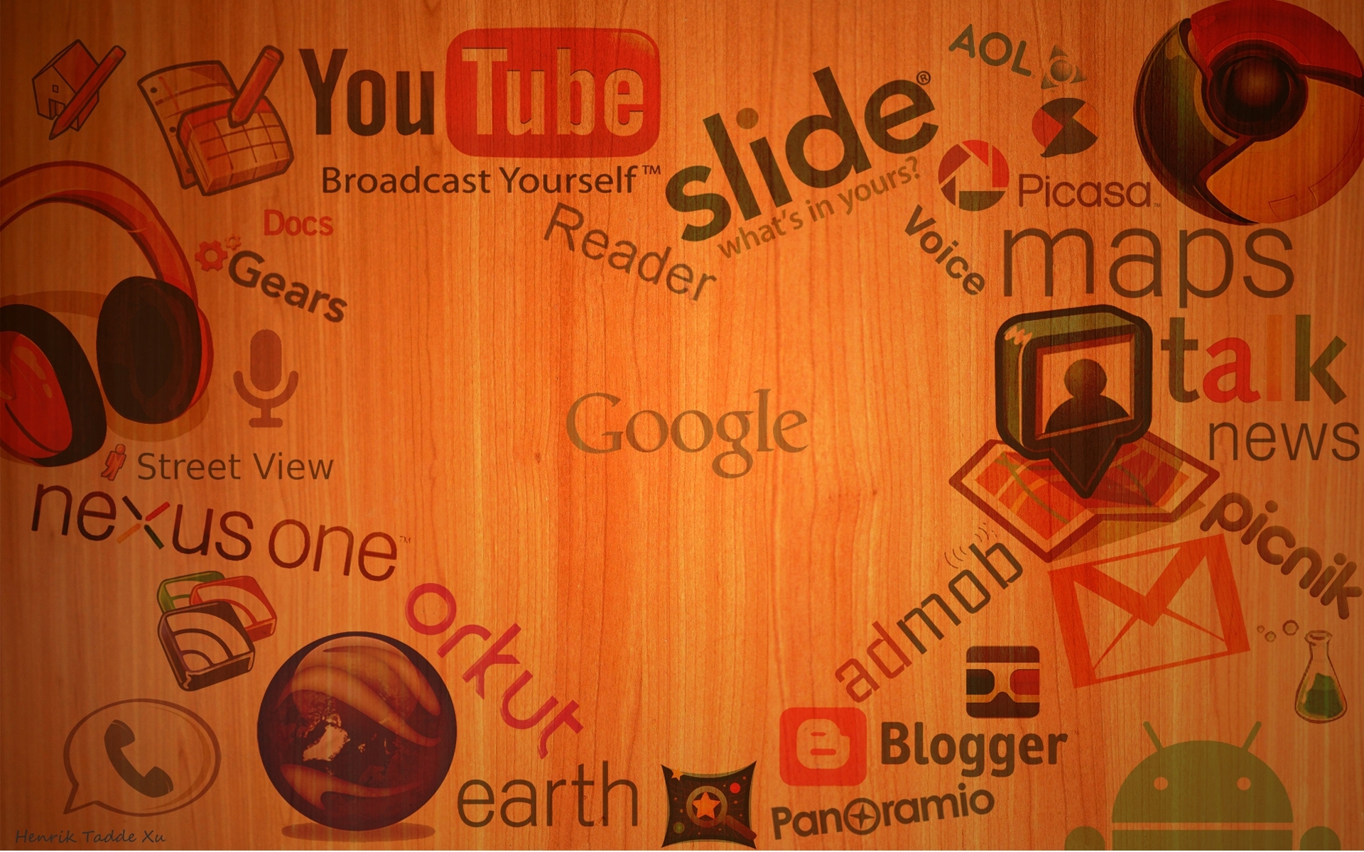 background, brands, orange desktop HD wallpaper