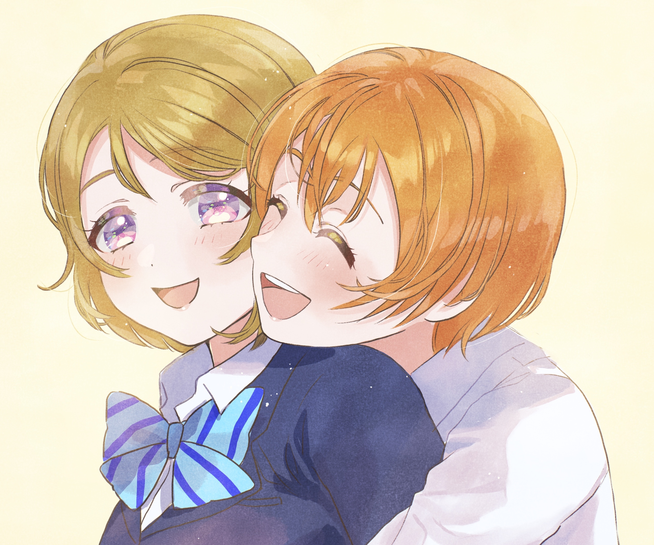 Download mobile wallpaper Anime, Short Hair, Hanayo Koizumi, Rin Hoshizora, Love Live! for free.