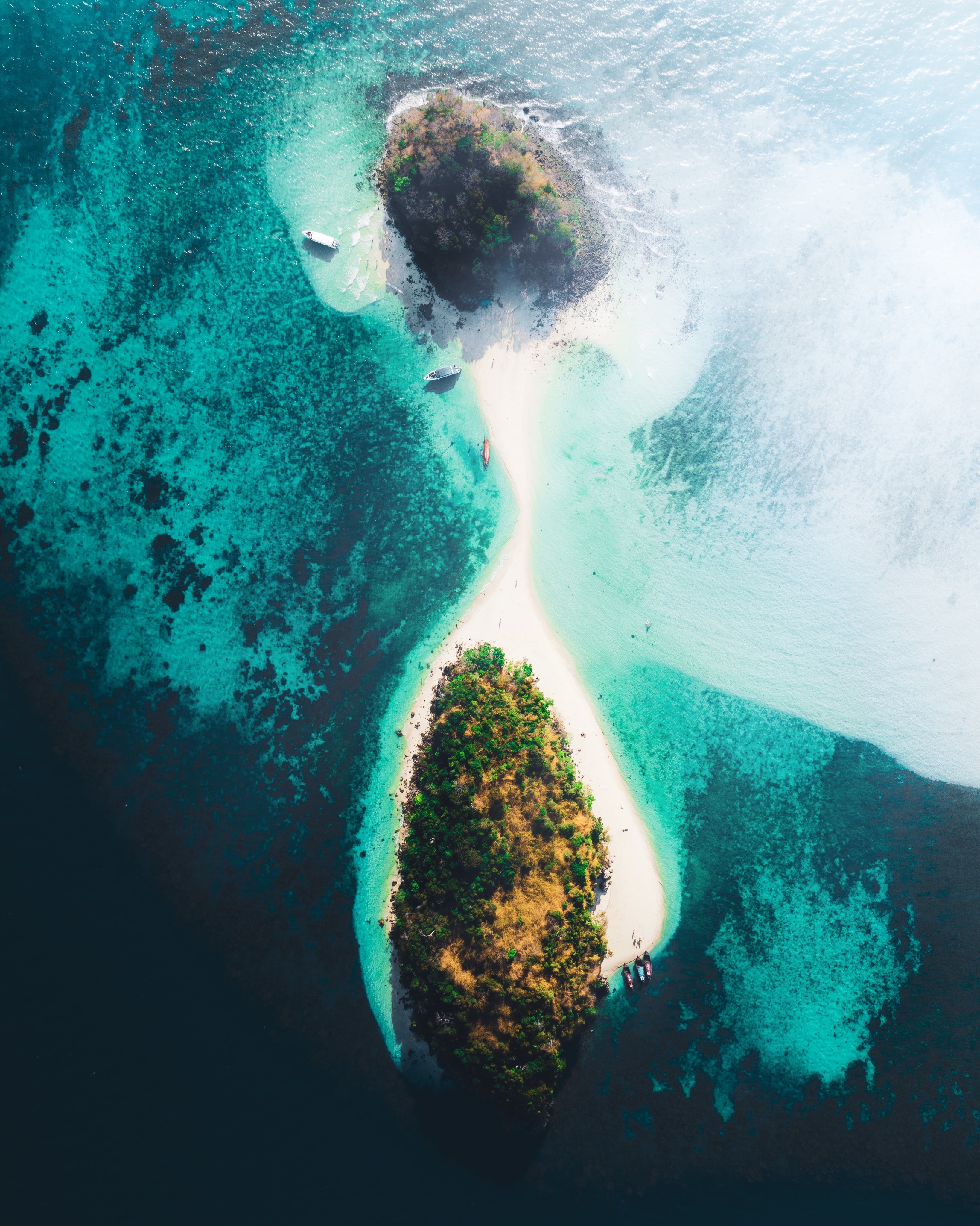 Laden Sie das Natur, Blick Von Oben, Die Insel, Insel, Boote, Sea-Bild kostenlos auf Ihren PC-Desktop herunter
