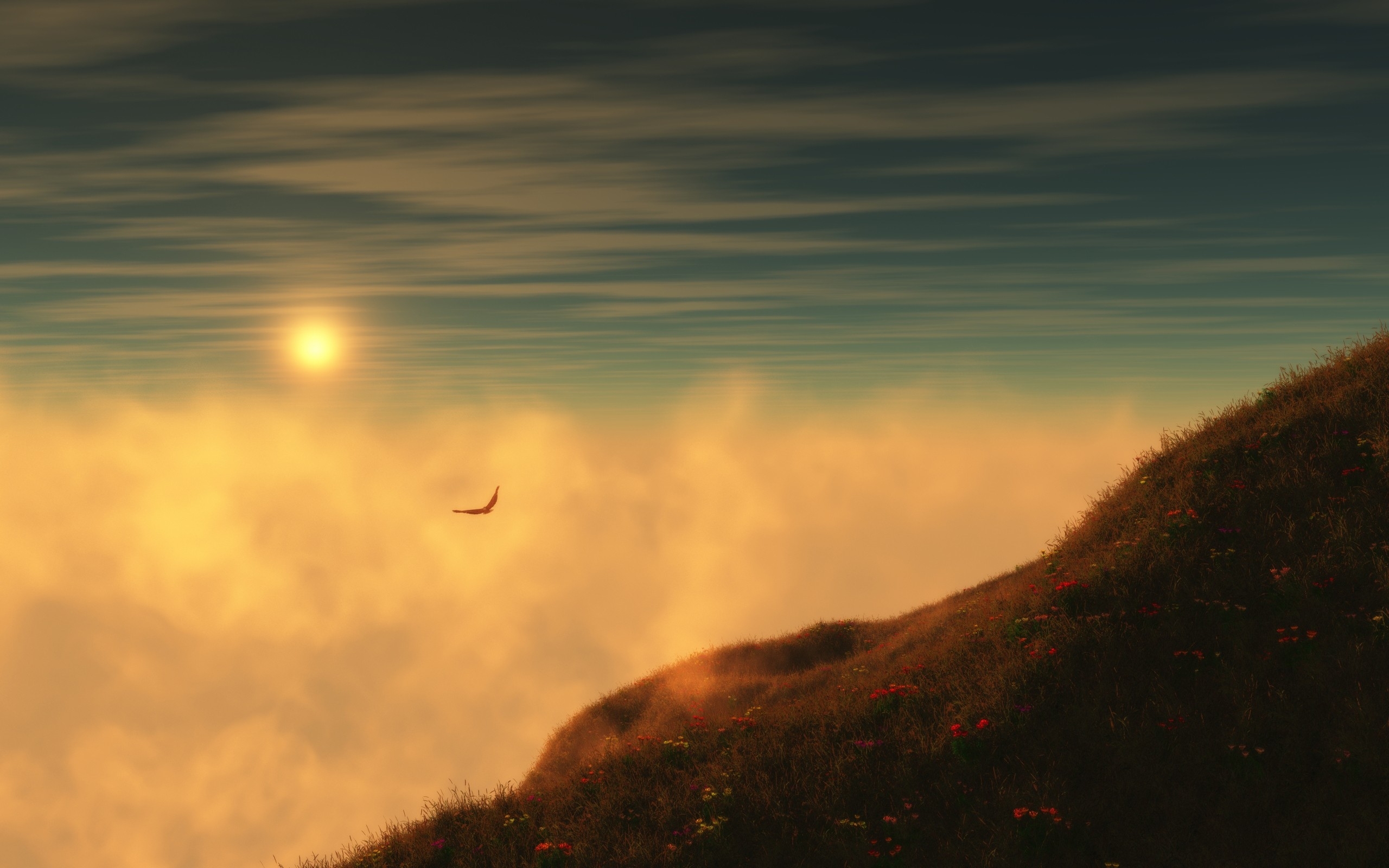 Free download wallpaper Landscape, Sunset, Sky, Mountains, Clouds on your PC desktop