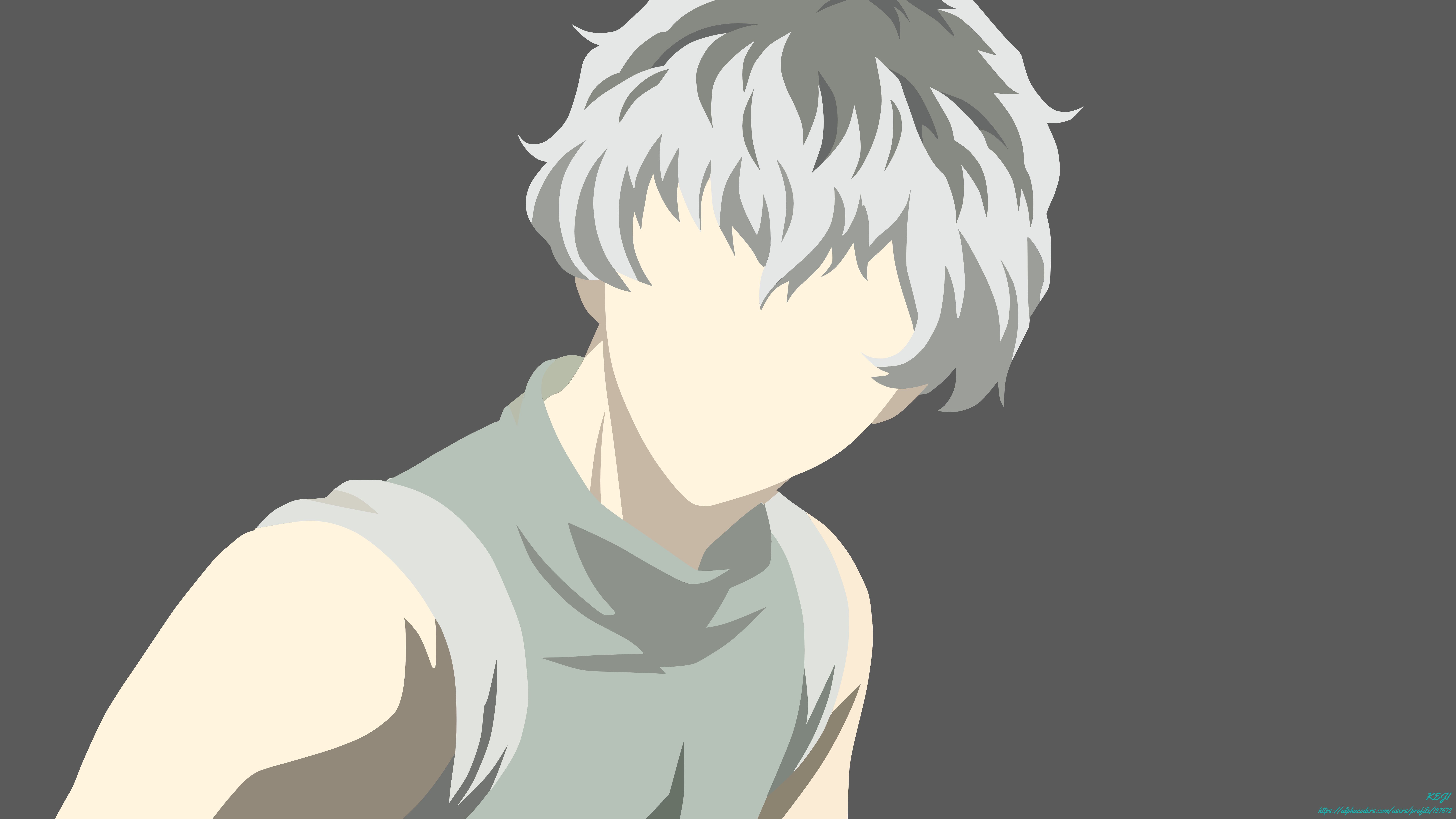 wallpapers anime, tokyo ghoul:re, grey hair, haise sasaki, minimalist, tokyo ghoul, two toned hair, white hair