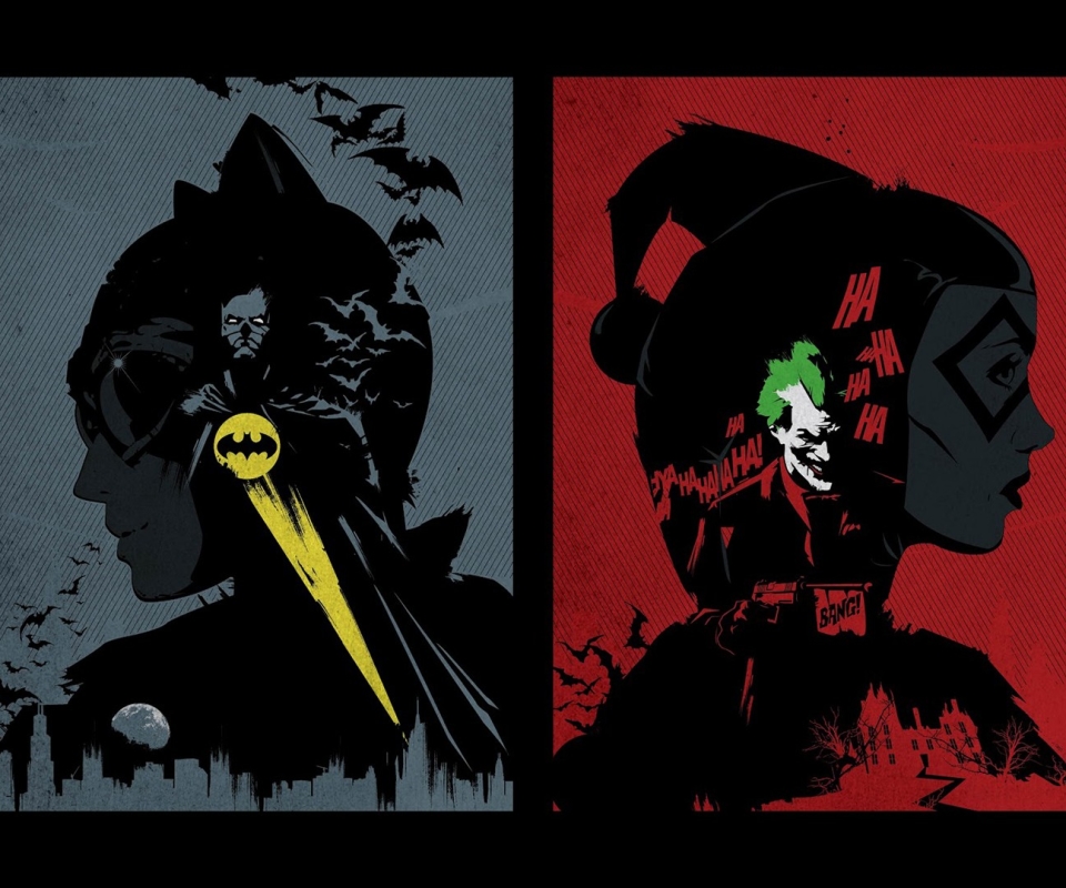 Handy-Wallpaper Batman, Joker, Comics, The Batman, Harley Quinn, Katzenfrau kostenlos herunterladen.