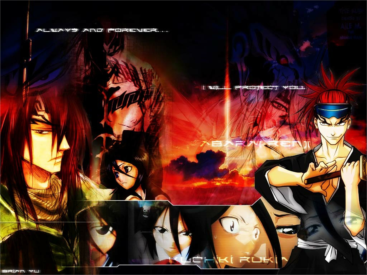 Handy-Wallpaper Bleach, Rukia Kuchiki, Animes, Renji Abarai kostenlos herunterladen.