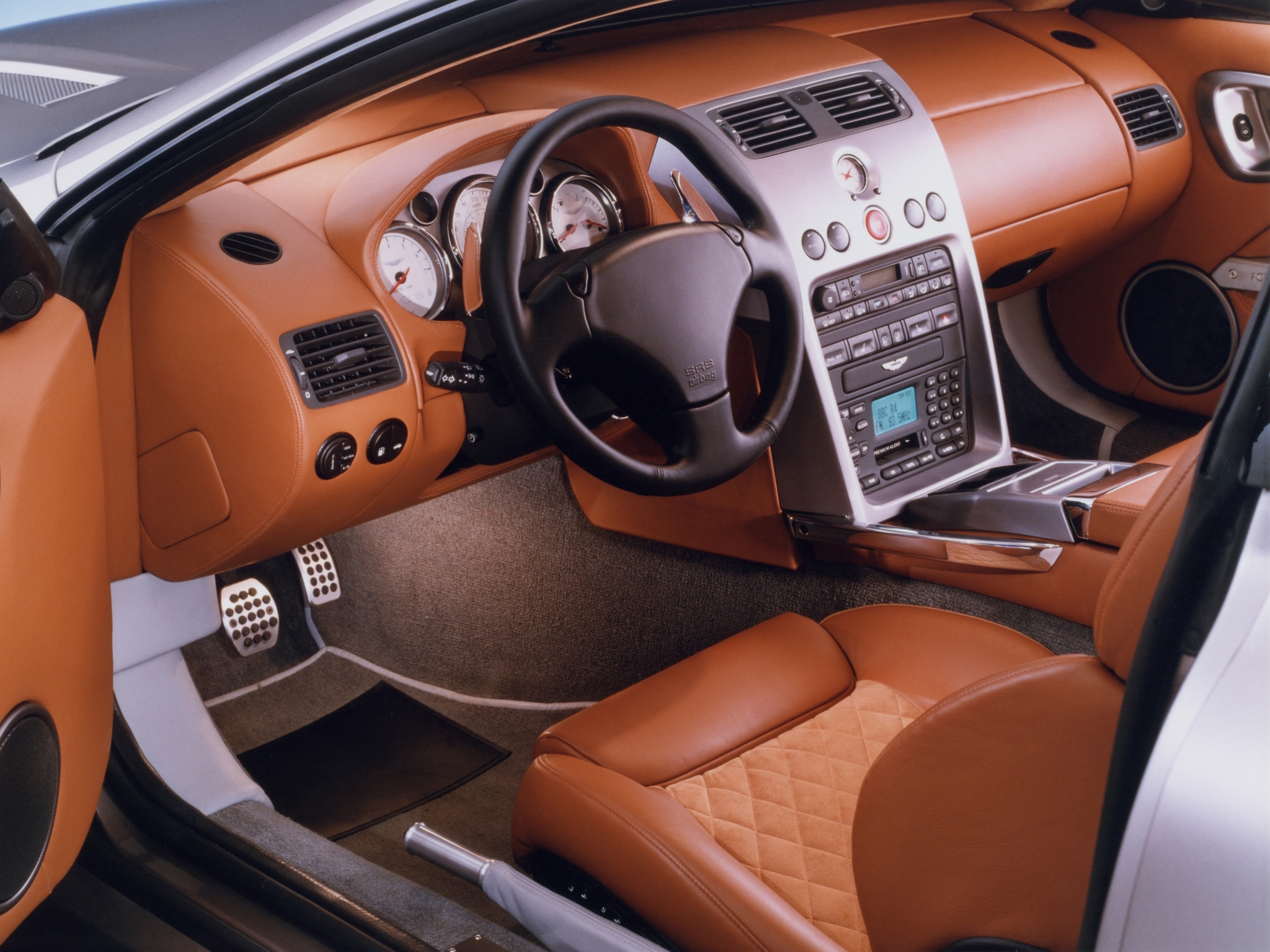 interior, aston martin, cars, steering wheel, rudder, salon, speedometer, v12, vanquish, 2001