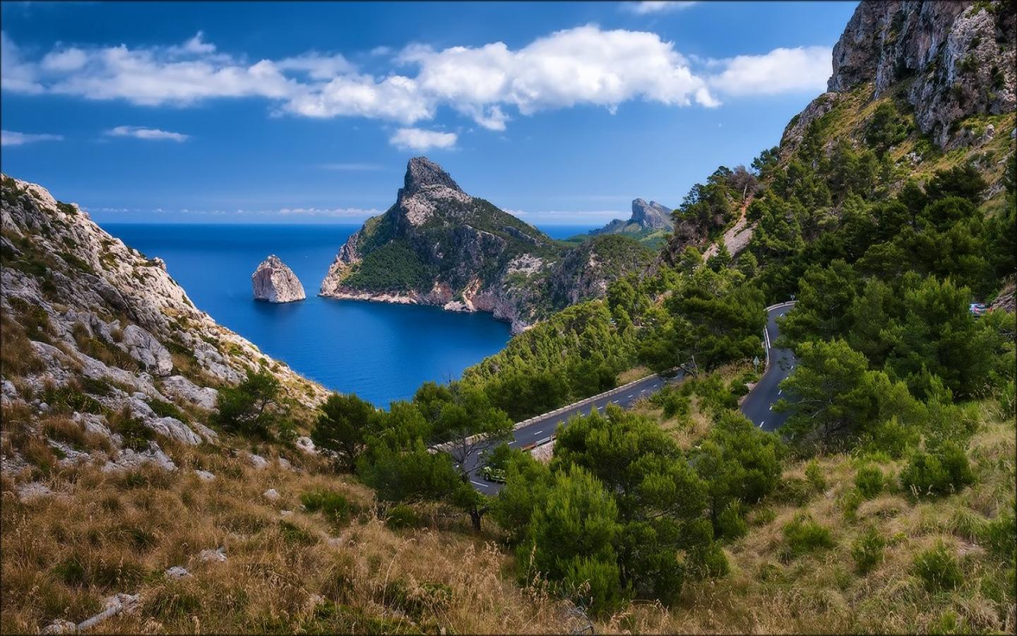 Download mobile wallpaper Road, Ocean, Spain, Coastline, Photography for free.