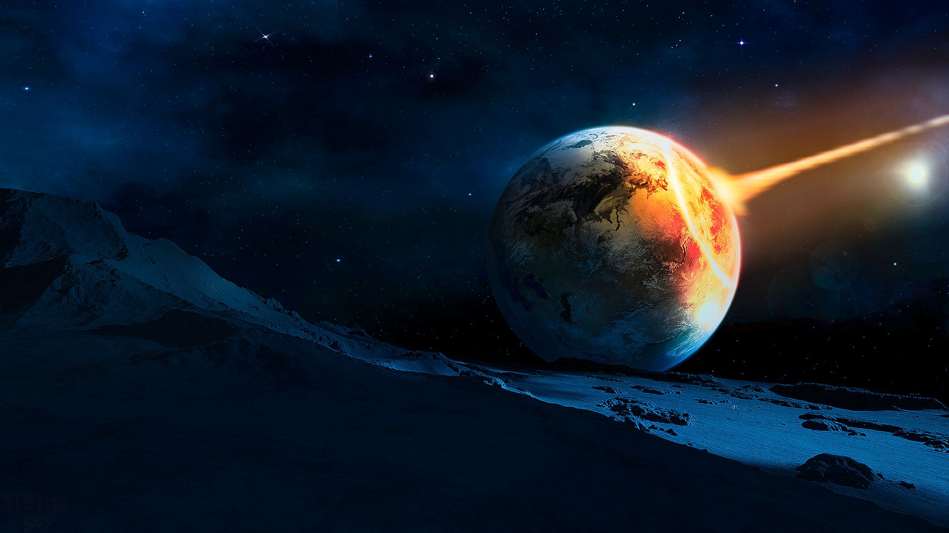 Free download wallpaper Stars, Earth, Space, Planet, Photoshop, Sci Fi on your PC desktop