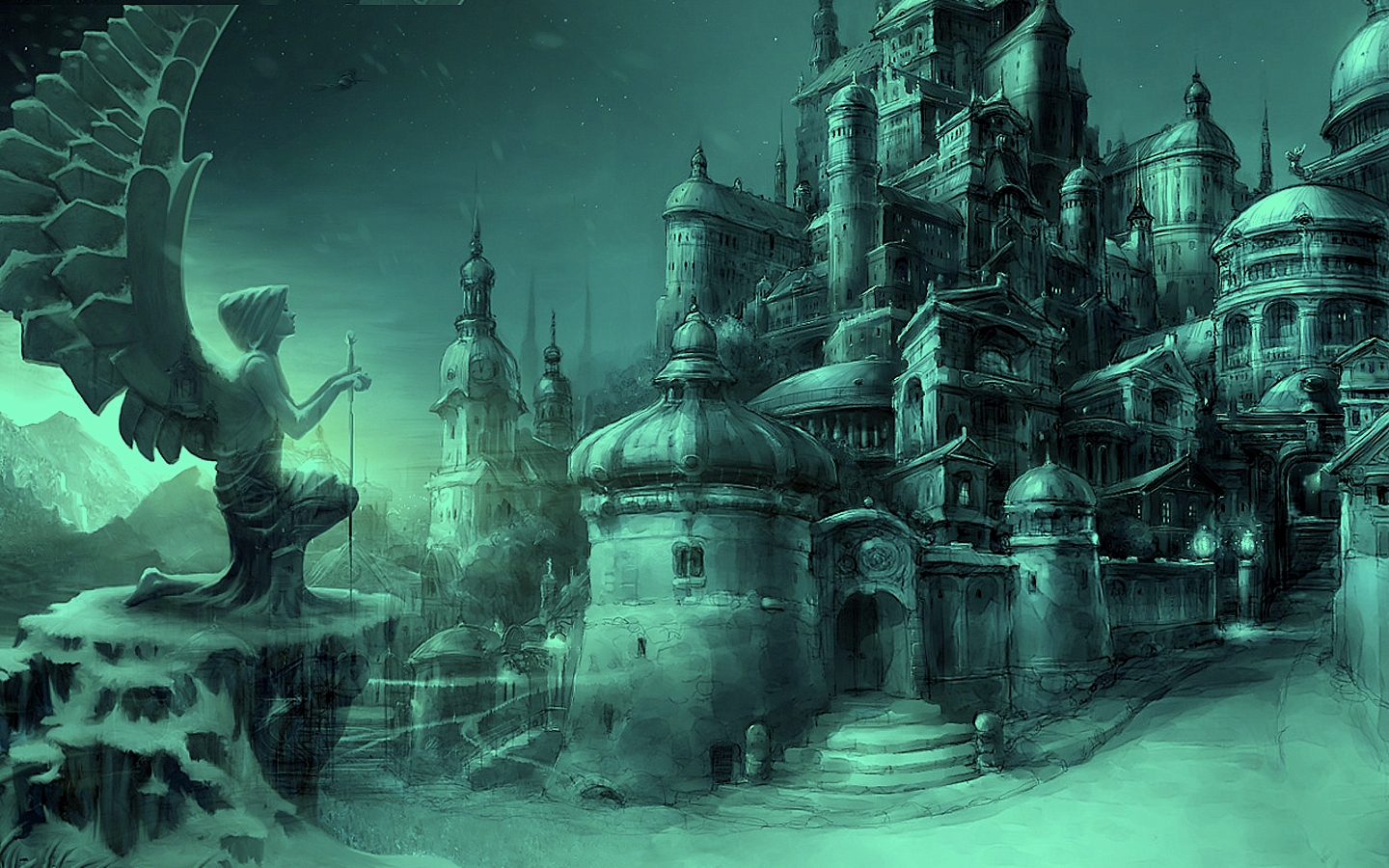 Free download wallpaper Fantasy, City on your PC desktop