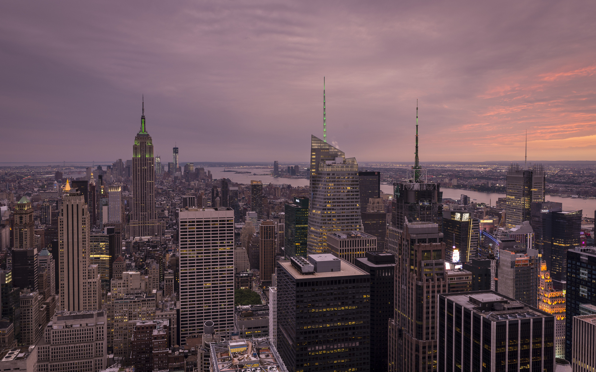 PCデスクトップに都市, 街, 超高層ビル, 建物, ニューヨーク, マンハッタン, 大都市, 空, 建築, 風光明媚な, マンメイド, クラウド, 街並み画像を無料でダウンロード