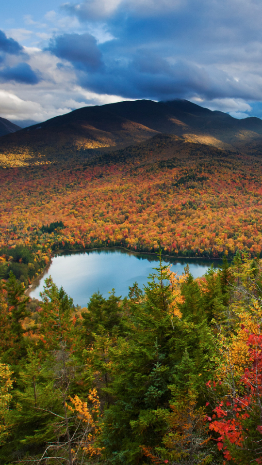 Descarga gratuita de fondo de pantalla para móvil de Paisaje, Otoño, Montaña, Lago, Bosque, Tierra, Tierra/naturaleza.