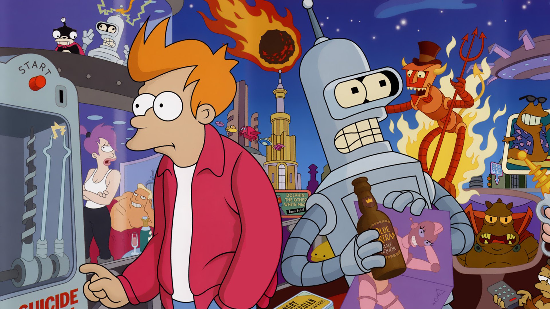 Download mobile wallpaper Futurama, Tv Show, Bender (Futurama), Fry (Futurama), Leela (Futurama), Nibbler (Futurama) for free.