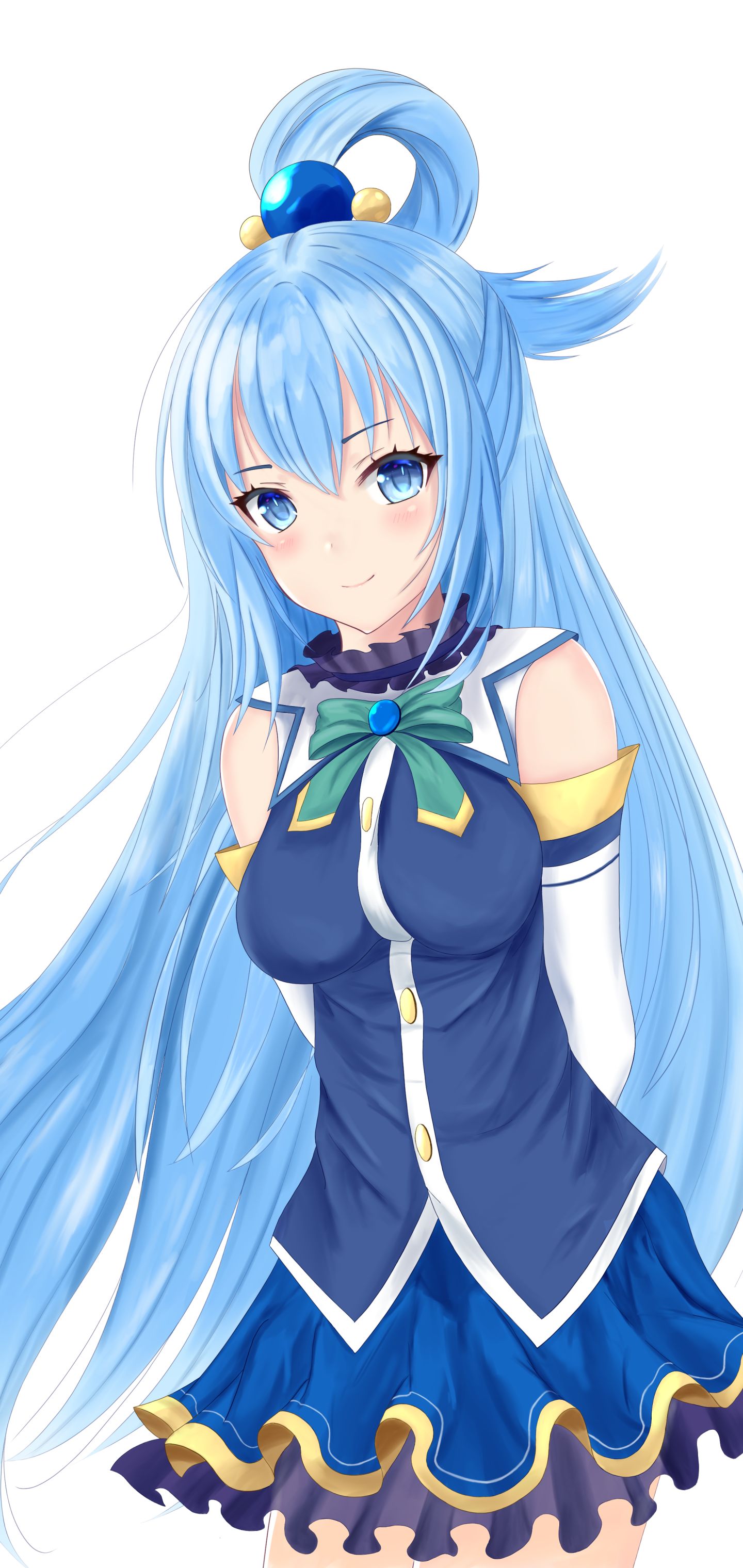 Handy-Wallpaper Blaue Augen, Blaue Haare, Animes, Lange Haare, Konosuba: God's Blessing On This Wonderful World!, Aqua (Konosuba) kostenlos herunterladen.