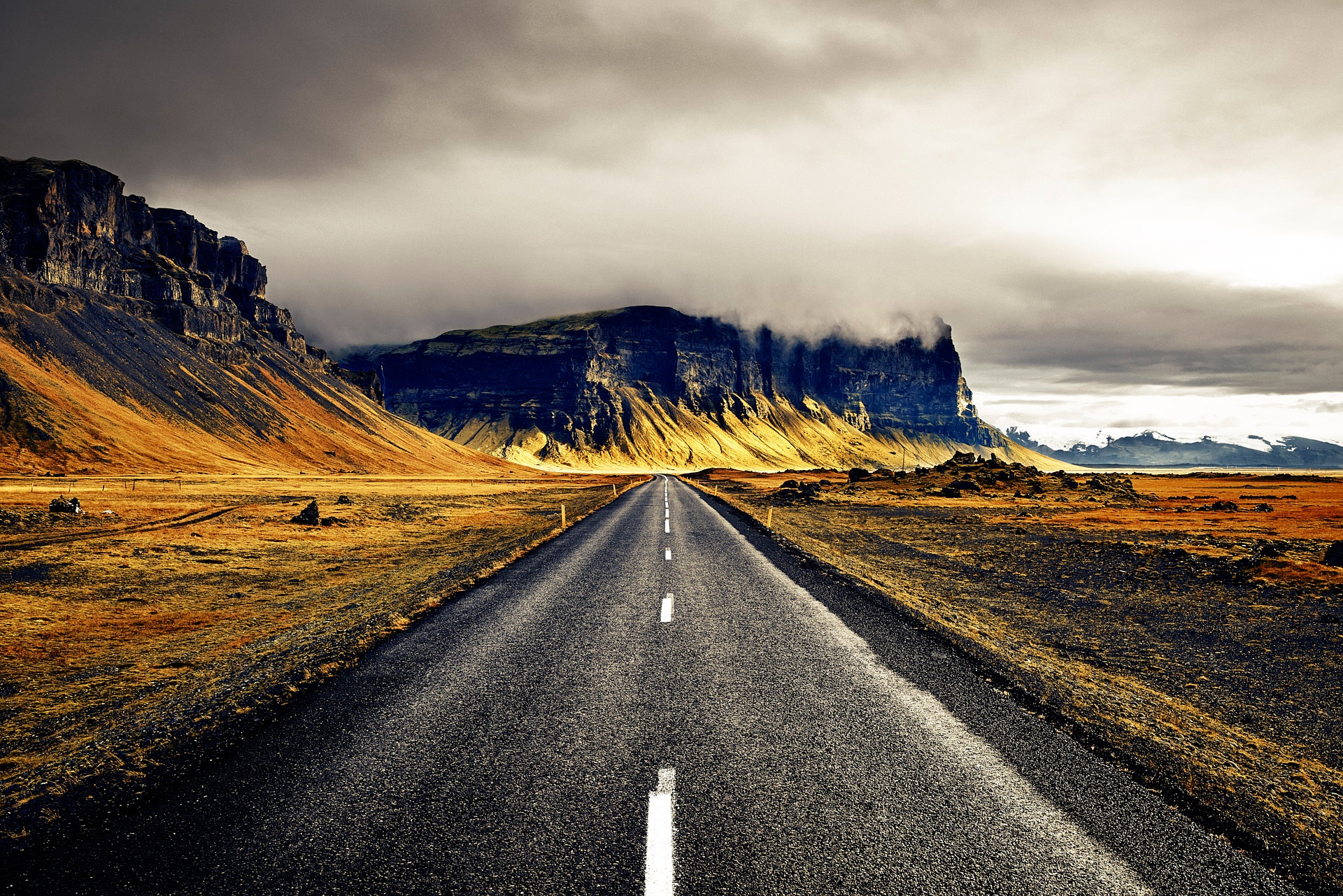 Free download wallpaper Landscape, Nature, Road, Cliff, Cloud, Man Made on your PC desktop