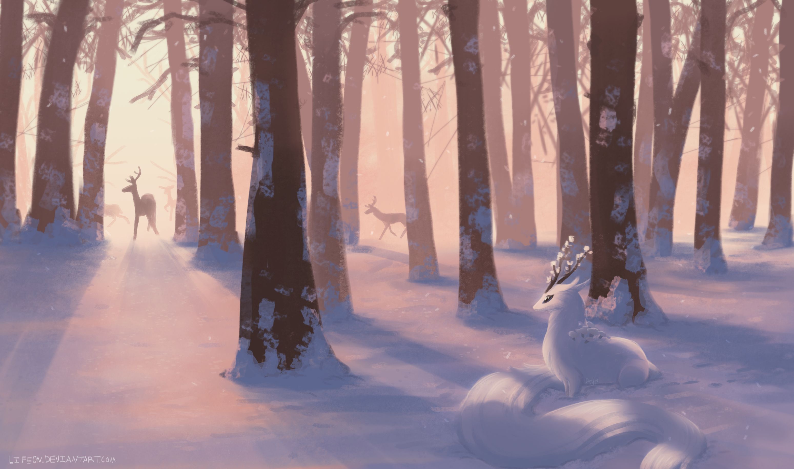 Download mobile wallpaper Winter, Fantasy, Animal, Fantasy Animals for free.