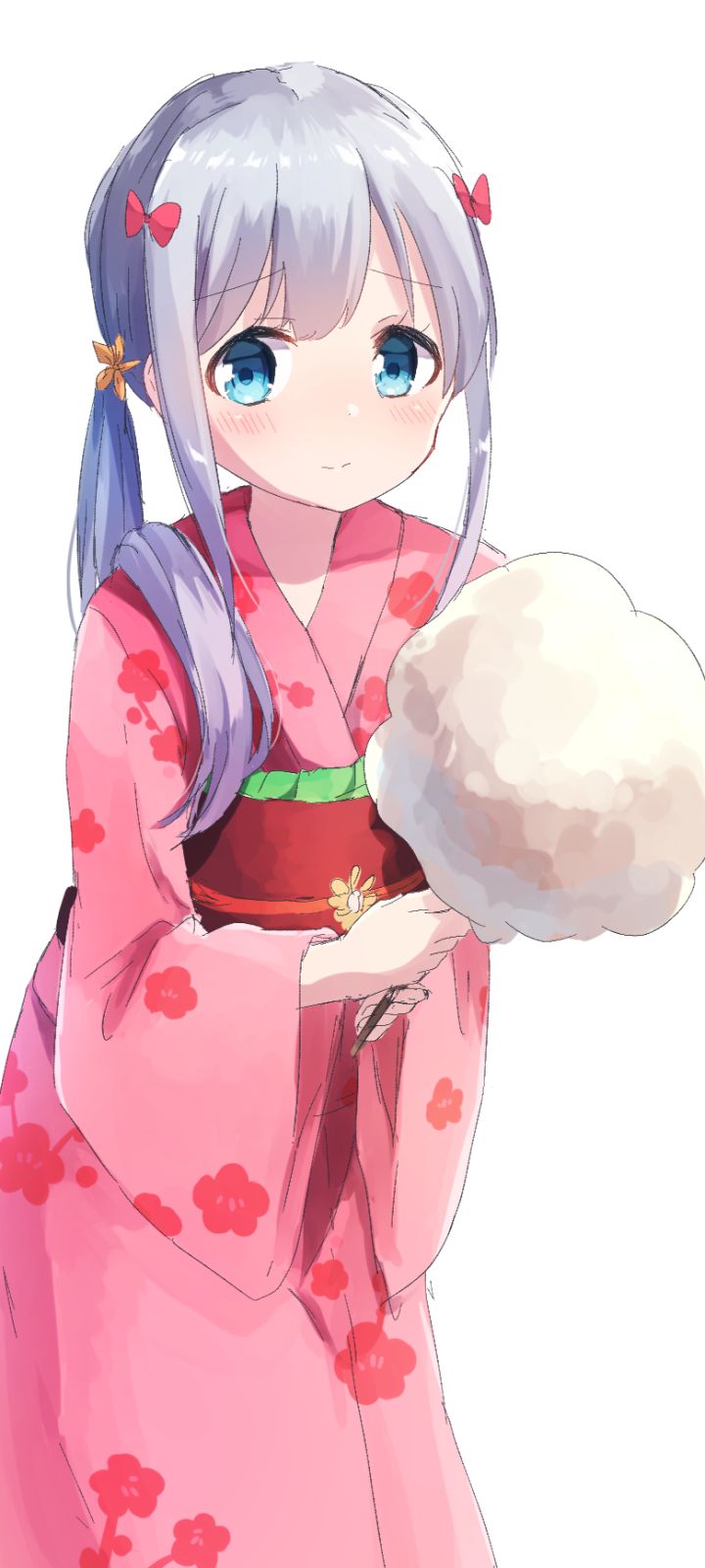 Handy-Wallpaper Blaue Augen, Animes, Weißes Haar, Yukata, Eromanga Sensei, Sagiri Izumi kostenlos herunterladen.