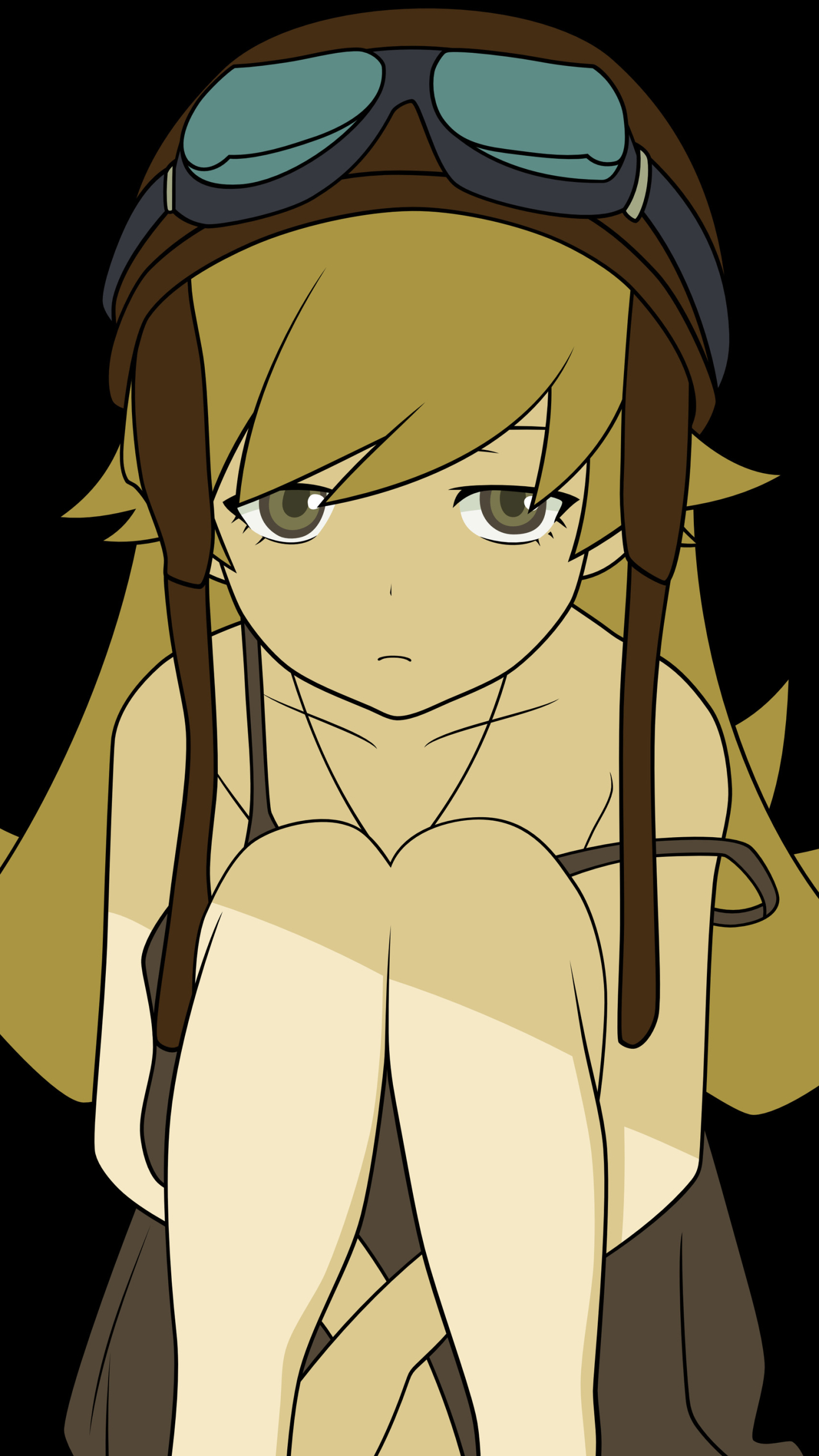 Handy-Wallpaper Blond, Gelbe Augen, Blondinen, Animes, Monogatari (Serie), Shinobu Oshino kostenlos herunterladen.