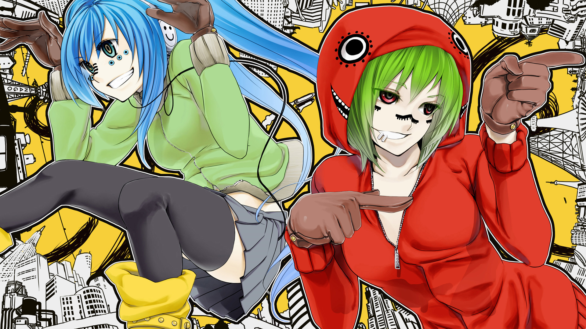 Free download wallpaper Anime, Vocaloid, Hatsune Miku, Gumi (Vocaloid) on your PC desktop