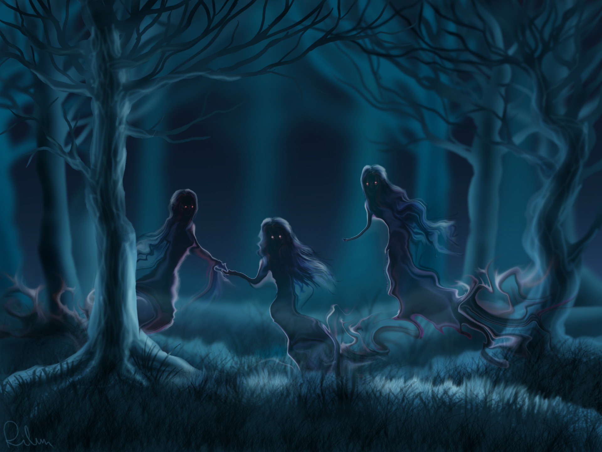 Téléchargez des papiers peints mobile Sombre, Forêt, Fantôme gratuitement.