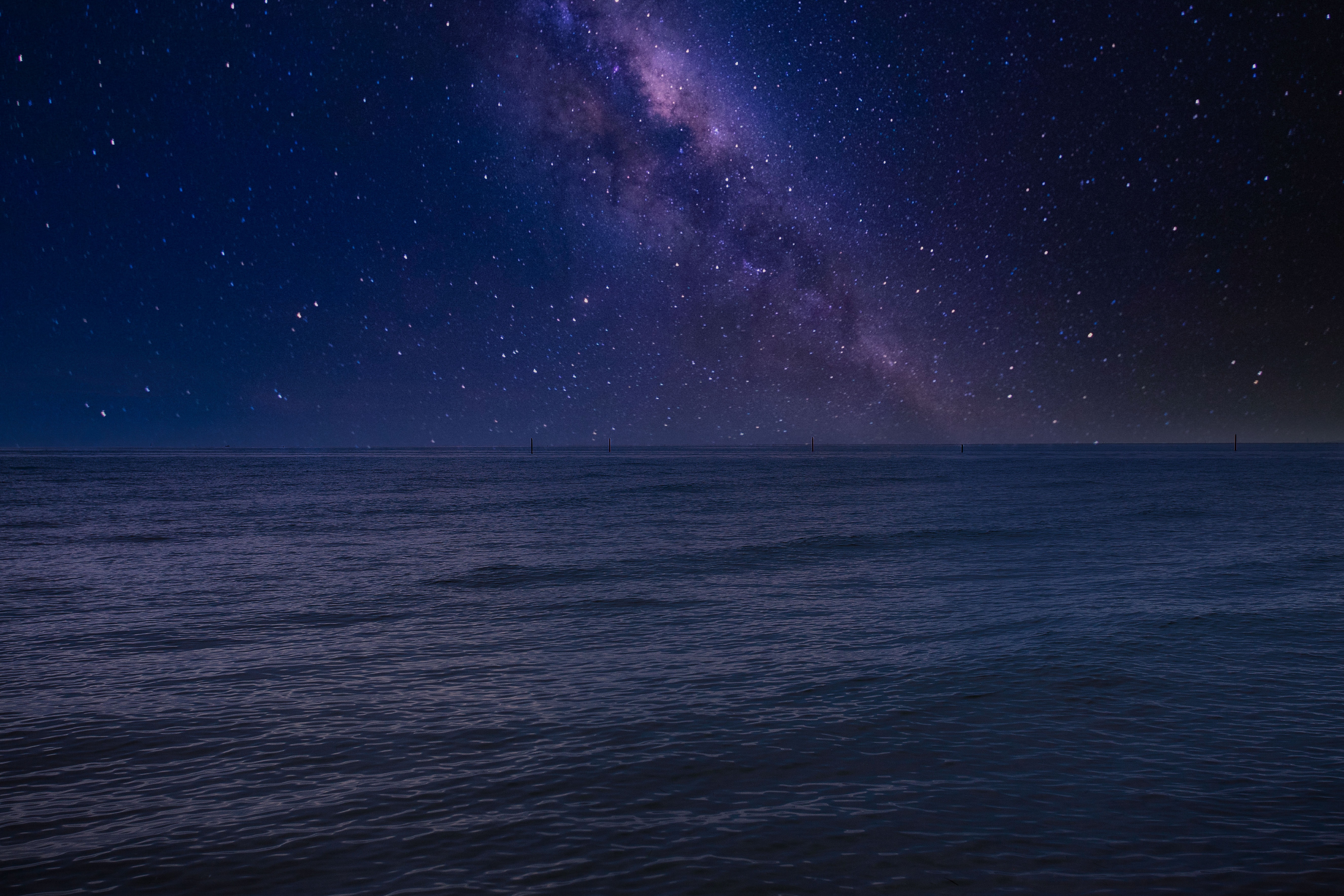 Download mobile wallpaper Stars, Sky, Sea, Night, Dark for free.