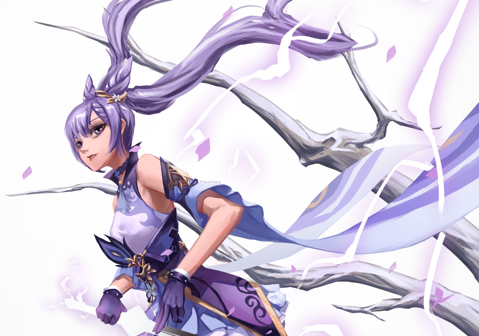 Free download wallpaper Video Game, Purple Eyes, Purple Hair, Genshin Impact, Keqing (Genshin Impact) on your PC desktop