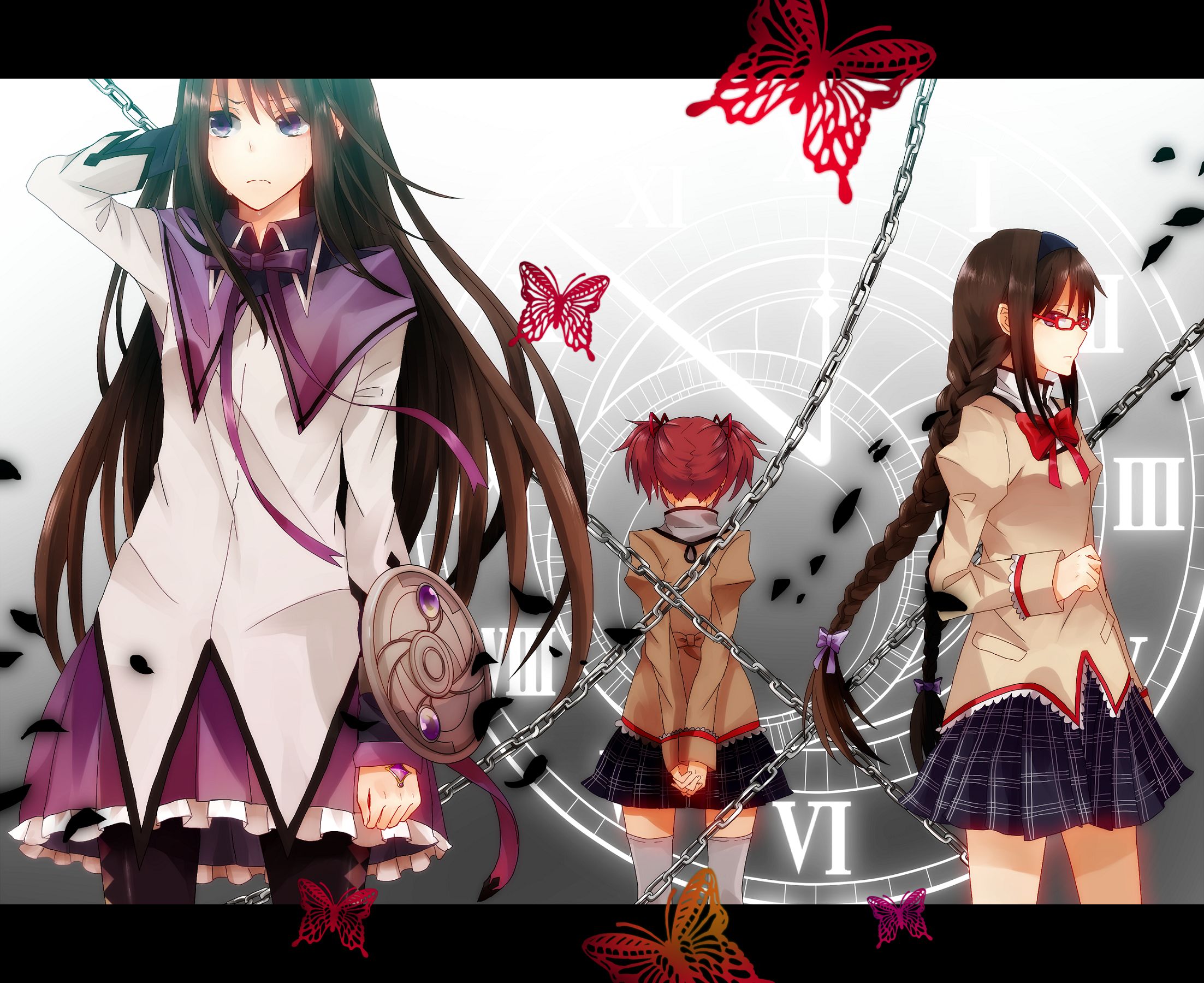 Descarga gratis la imagen Animado, Puella Magi Madoka Magica, Homura Akemi, Madoka Kaname en el escritorio de tu PC