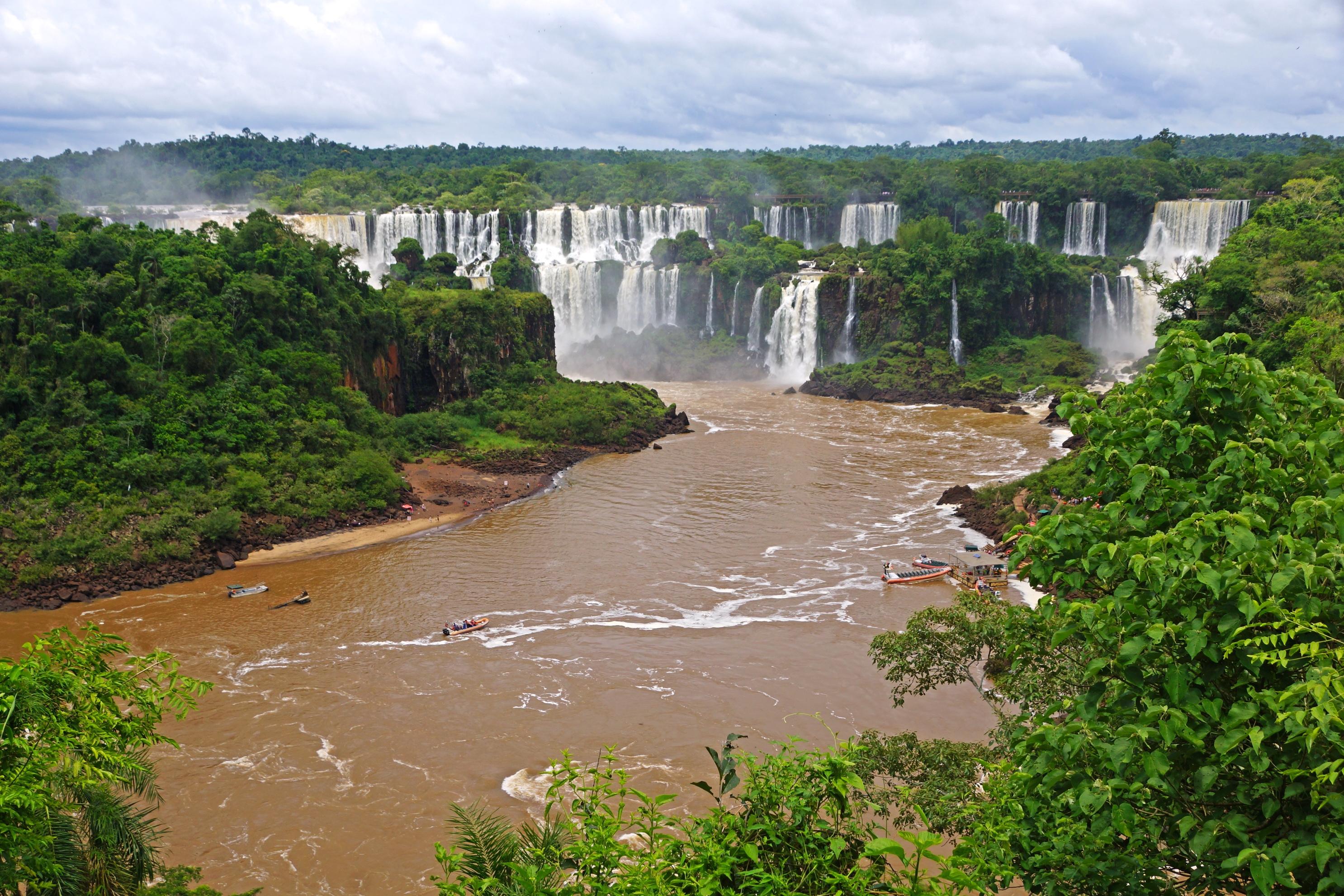 waterfalls, landscape, nature, rivers, brazil, river, iguazu HD wallpaper