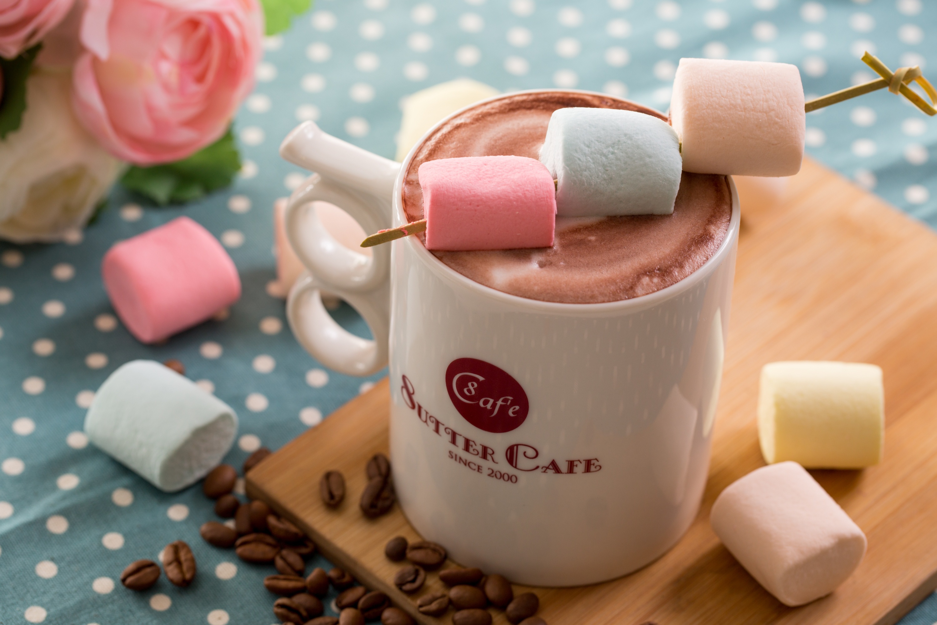 hot chocolate, cup, food, marshmallow, still life