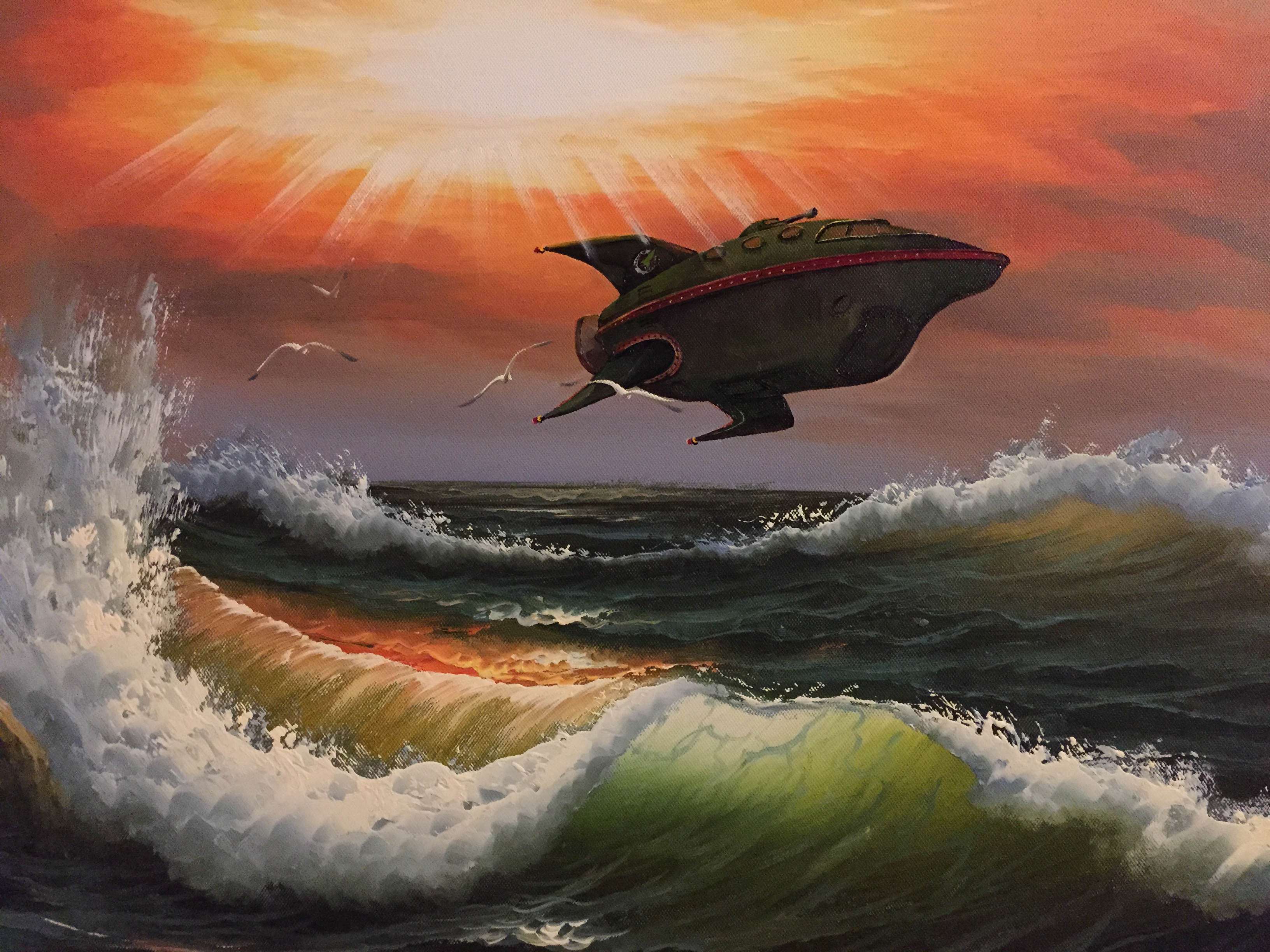 Download mobile wallpaper Sea, Ocean, Spaceship, Wave, Futurama, Tv Show for free.
