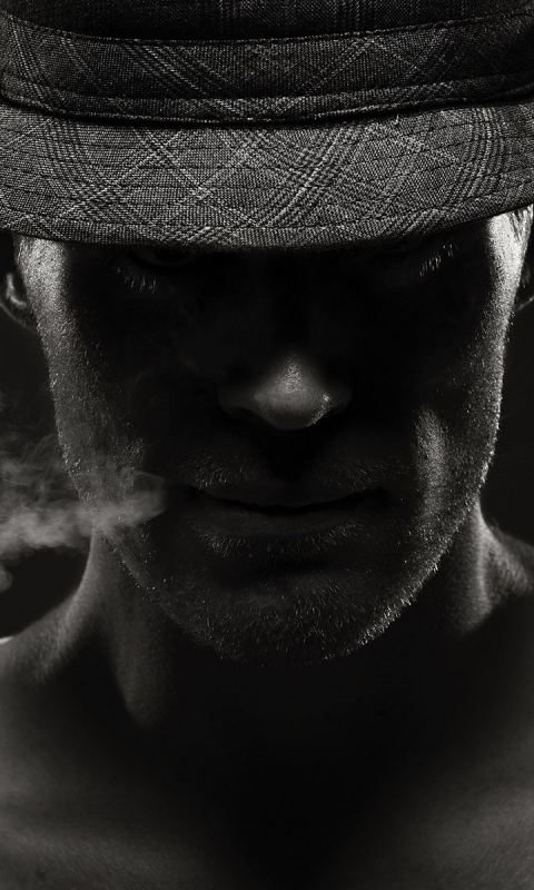 Download mobile wallpaper Smoke, Shadow, Style, Face, Photography, Black & White for free.