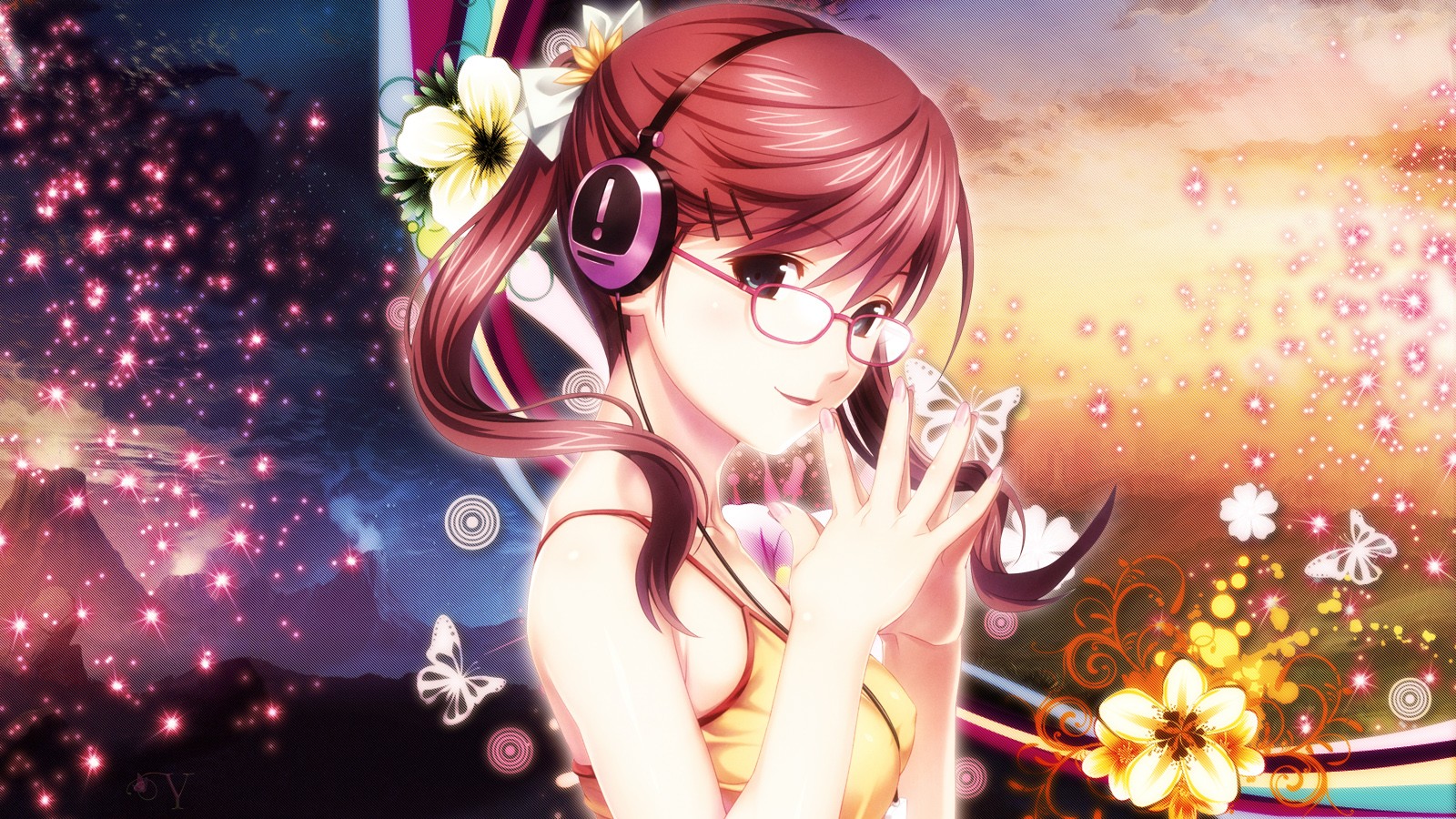 Download mobile wallpaper Anime, Headphones, Original for free.