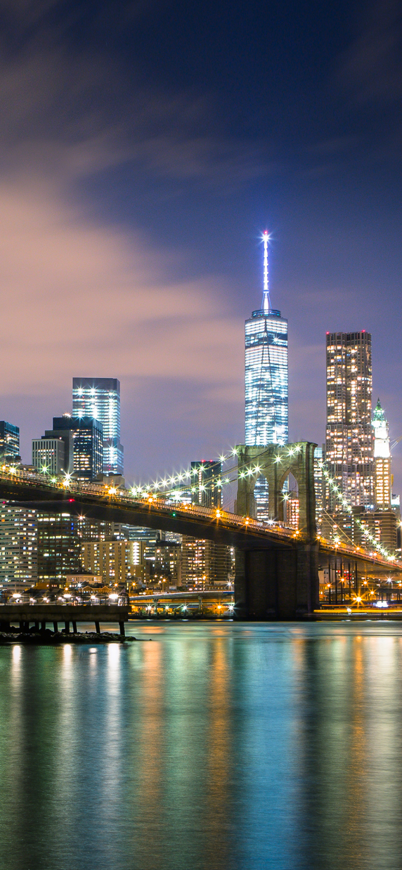 Скачать картинку Мосты, Нью Йорк, Бруклинский Мост, Сделано Человеком, Манхэттен в телефон бесплатно.
