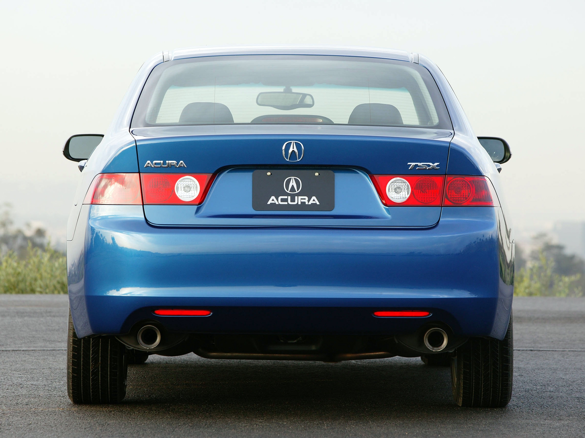 auto, nature, acura, cars, blue, asphalt, back view, rear view, style, akura, 2003, tsx