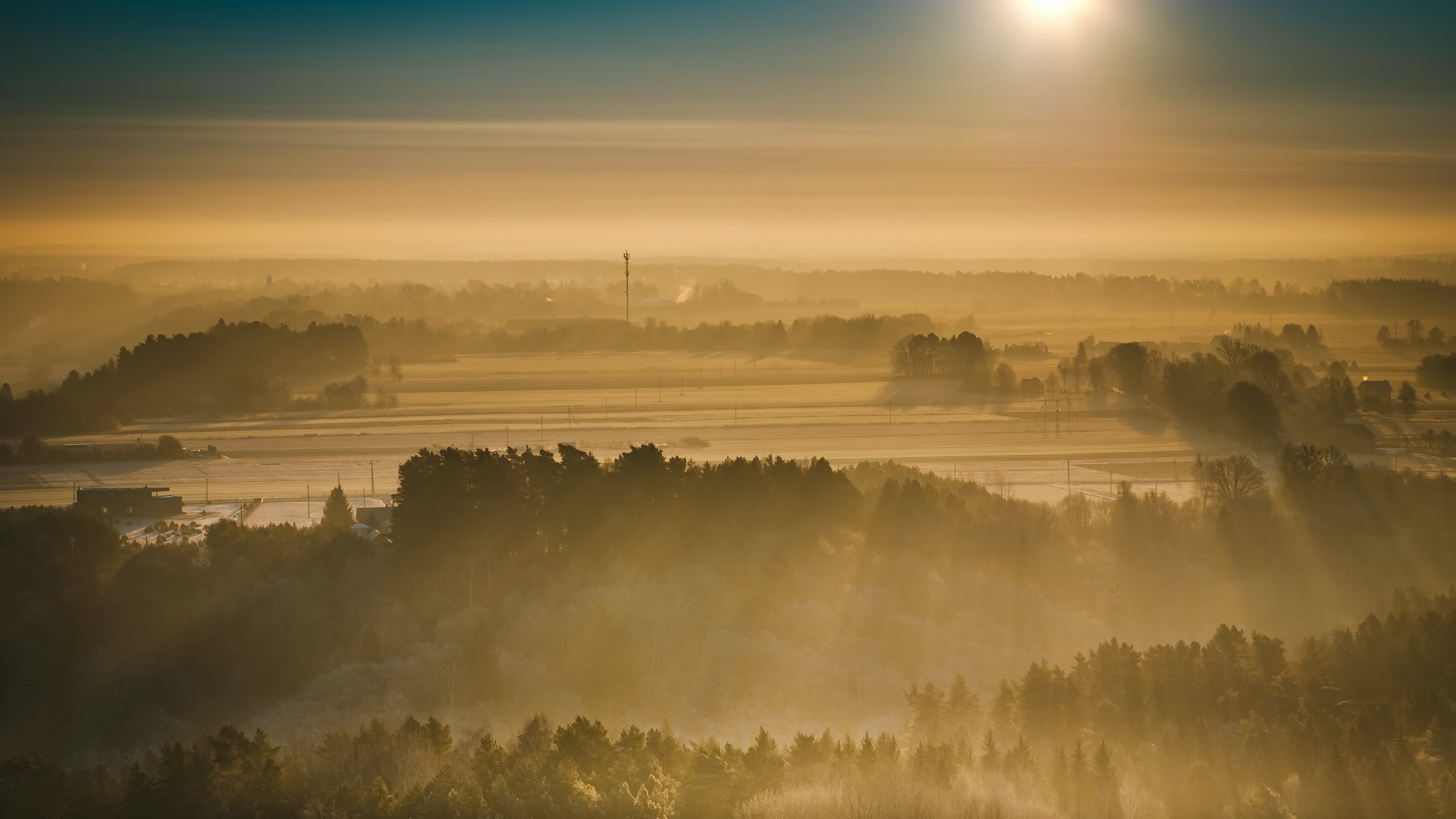 Free download wallpaper Landscape, Fog, Photography, Sunbeam on your PC desktop