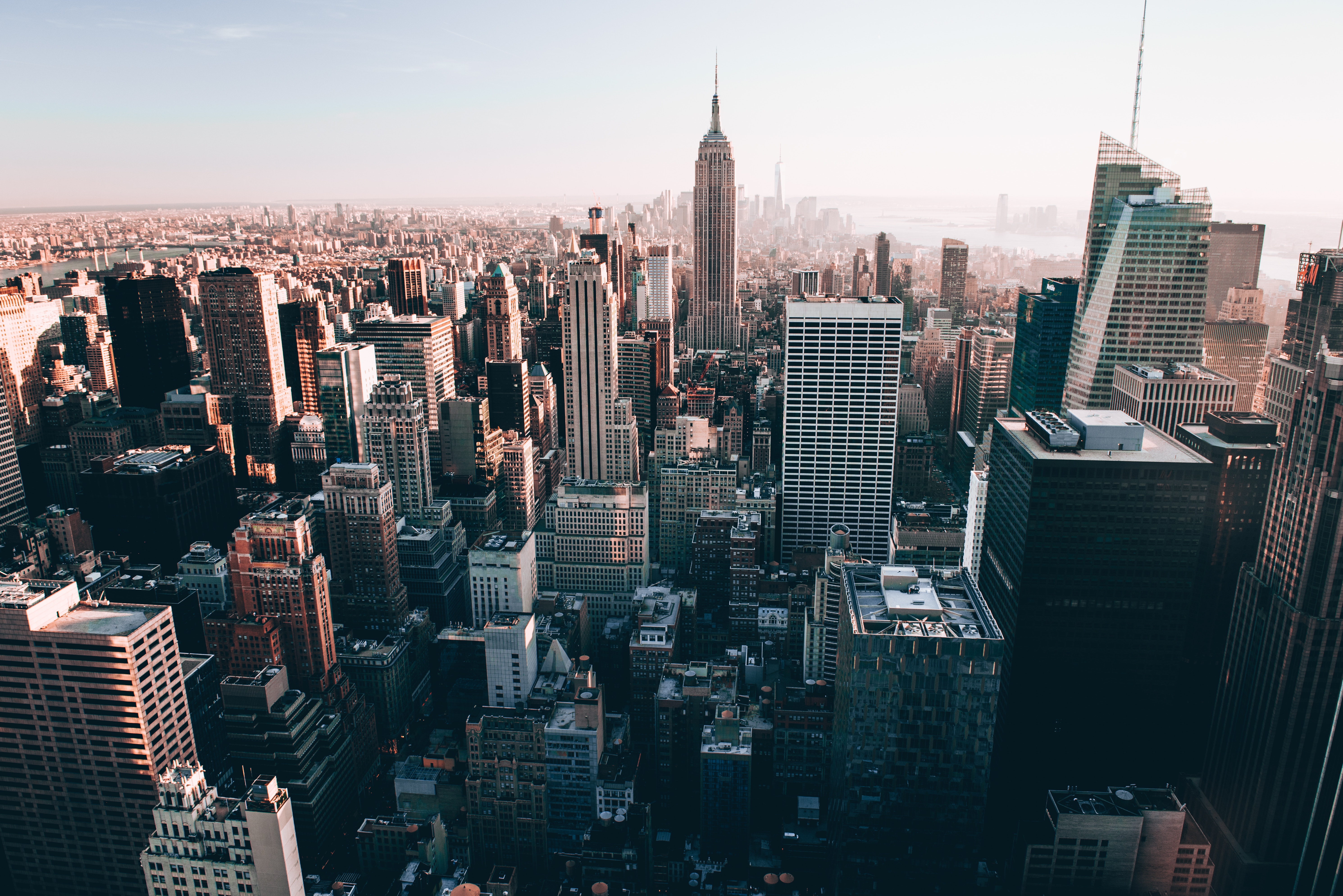 119144 скачать картинку нью йорк, города, вид сверху, небоскребы, сша - обои и заставки бесплатно