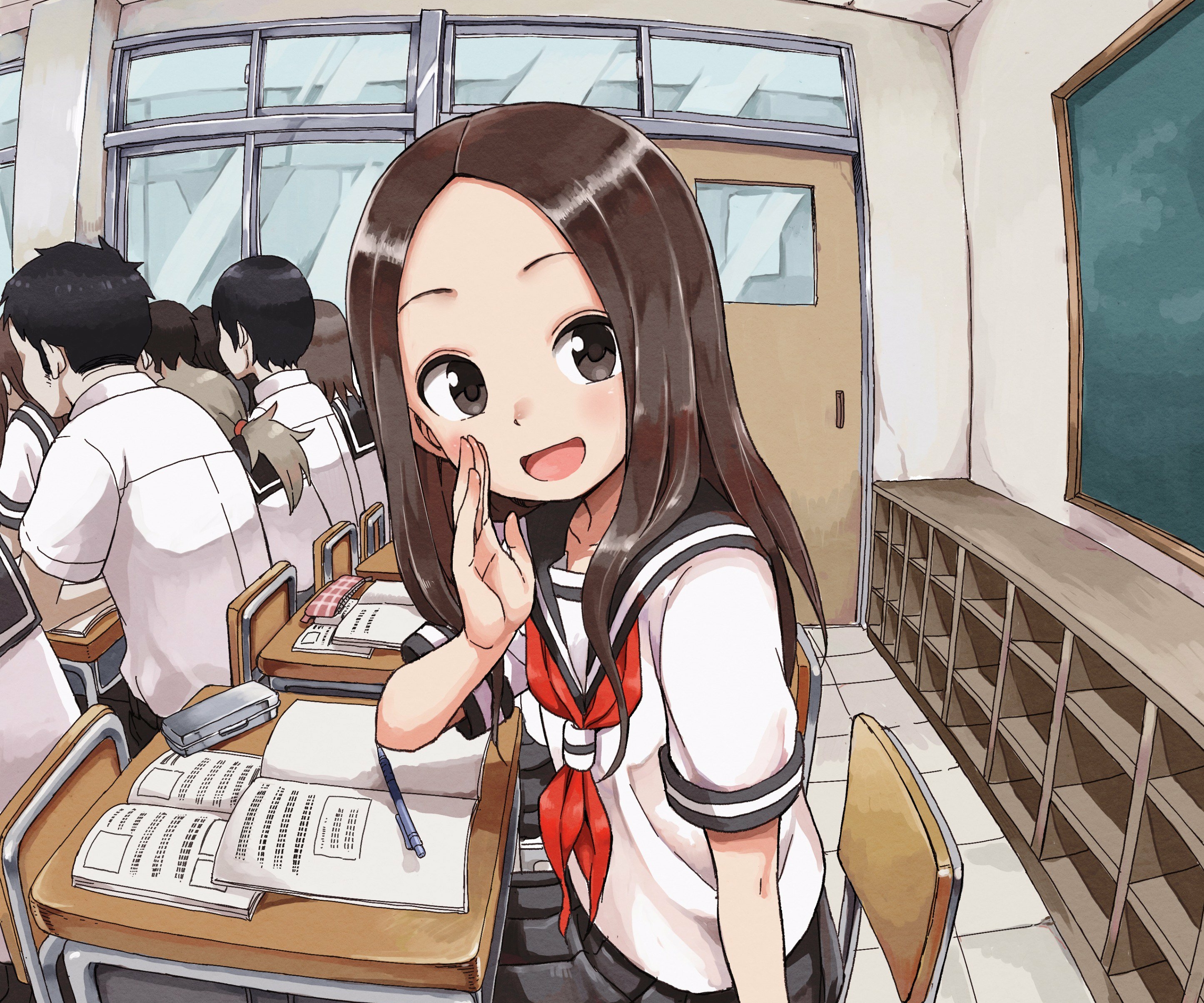 anime, karakai jouzu no takagi san, school uniform, takagi (karakai jouzu no takagi san)
