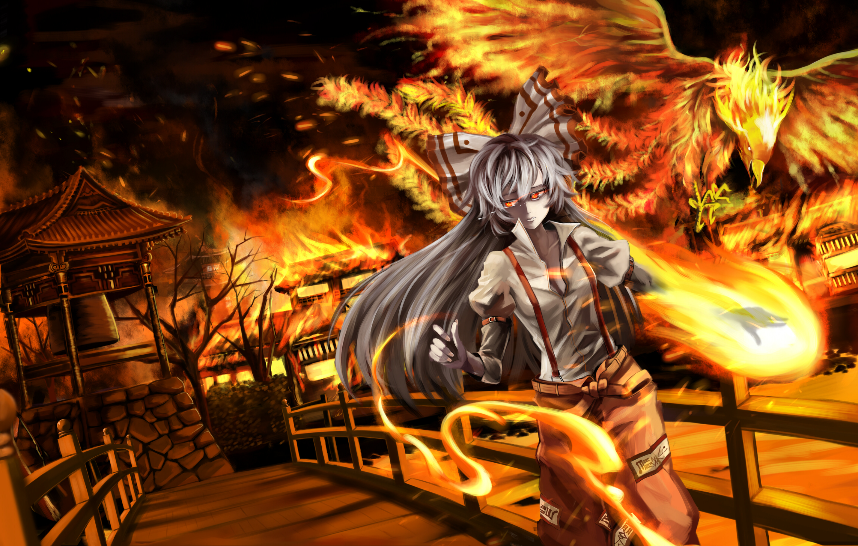 Download mobile wallpaper Anime, Phoenix, Touhou for free.